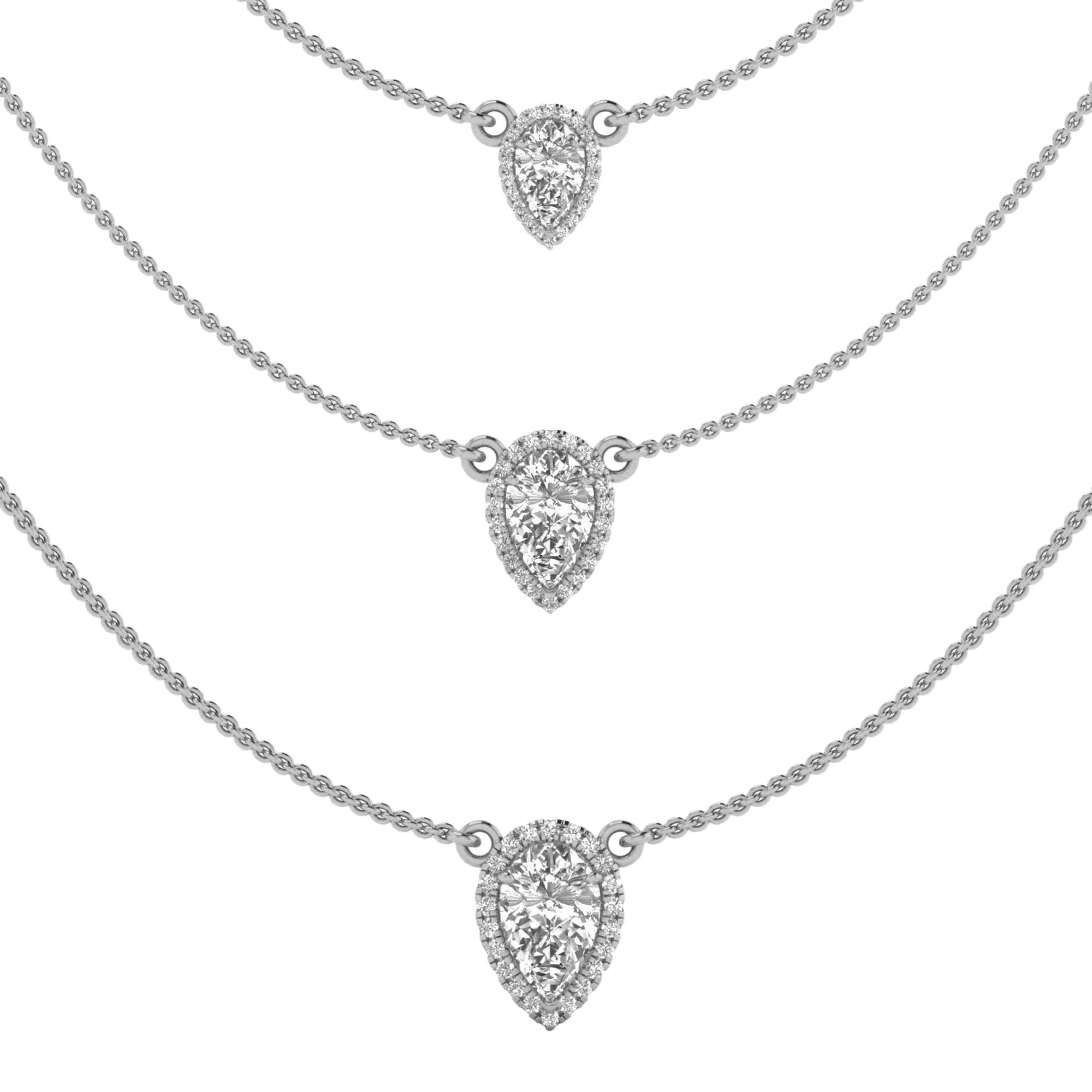 Kette aus 3,44 Karat mit Hauptstein in Birnenform von 1,5 Karat - 083