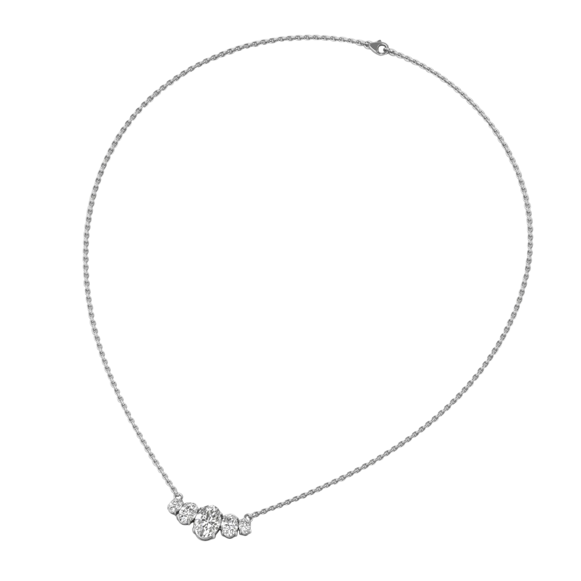 Halskette aus 3,58 Karat mit ovalem Hauptstein von 2 Karat - 092