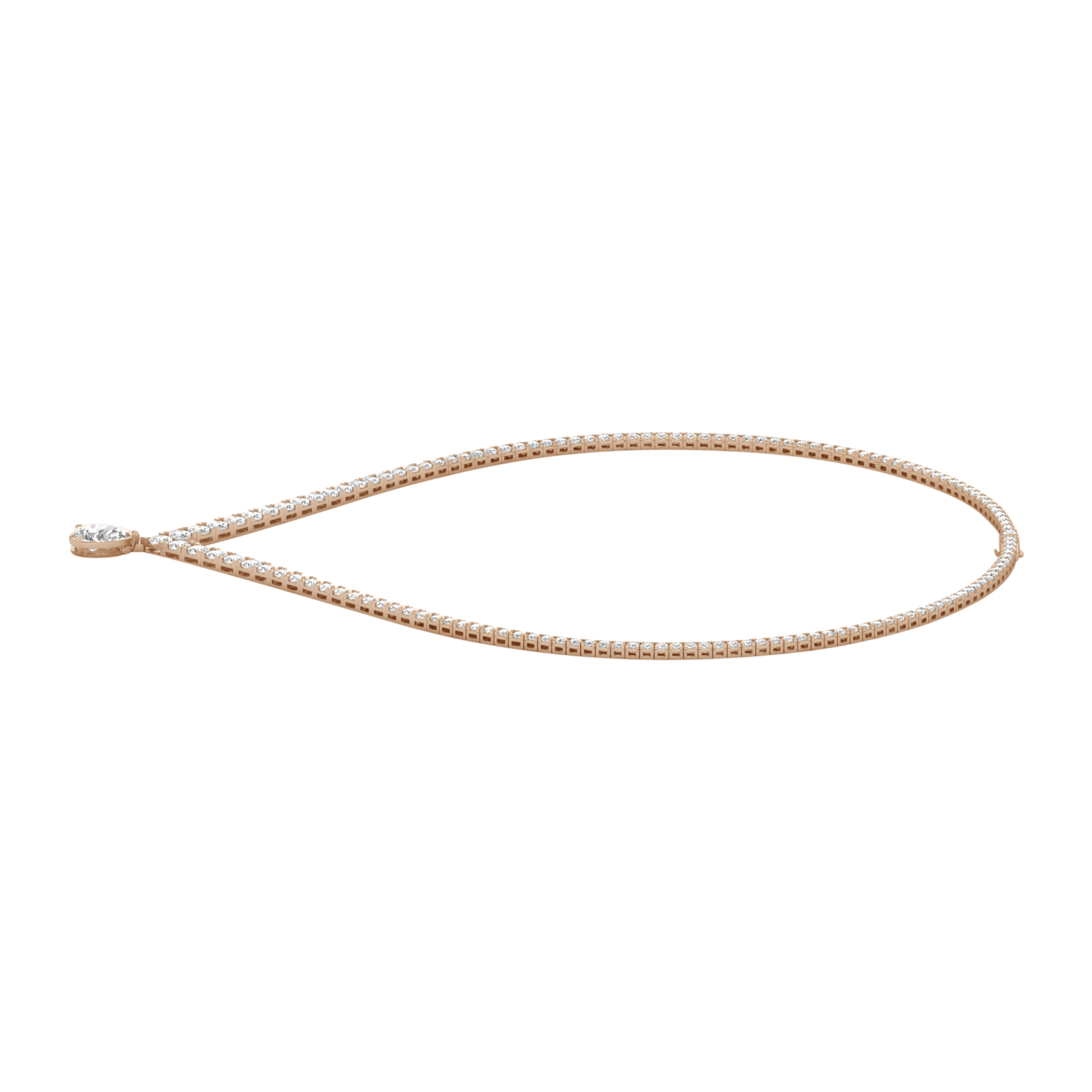 Kette aus 22,02 Karat mit tropfenförmigem Hauptstein von 4 Karat - 101