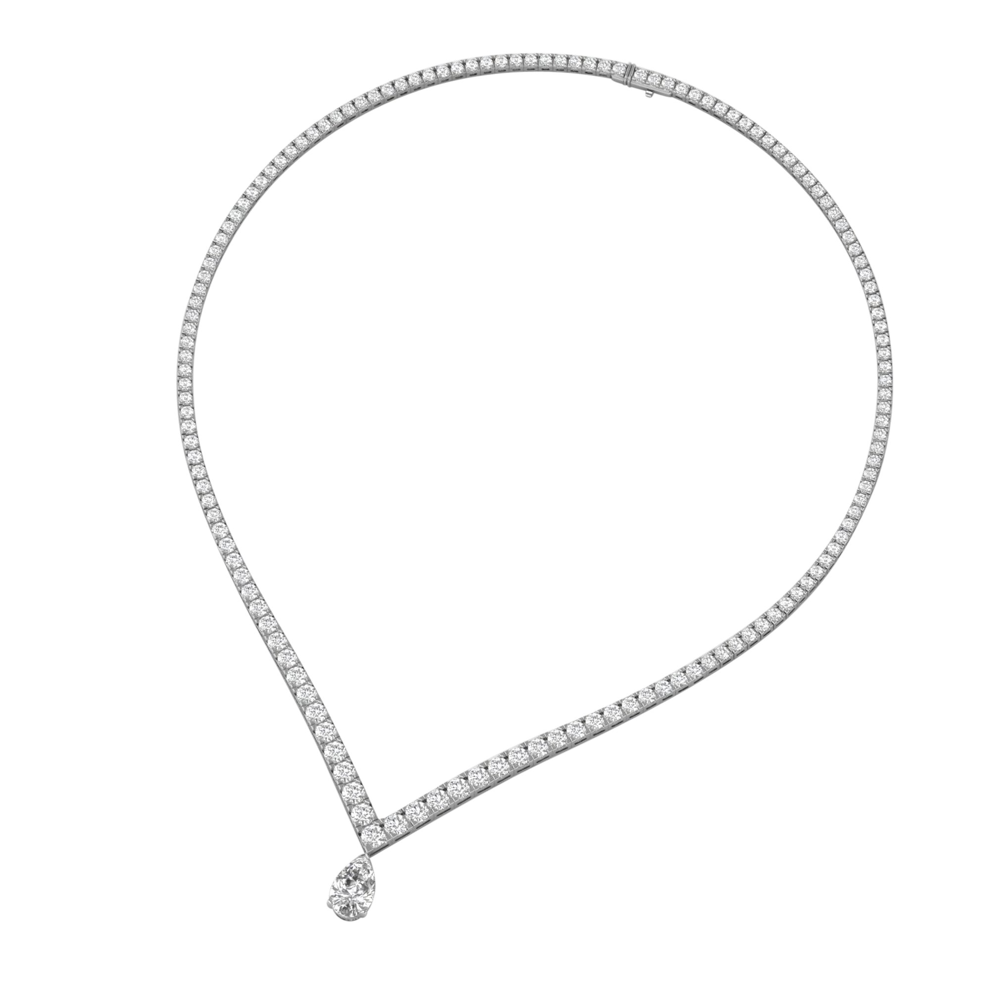 Kette aus 22,02 Karat mit tropfenförmigem Hauptstein von 4 Karat - 101