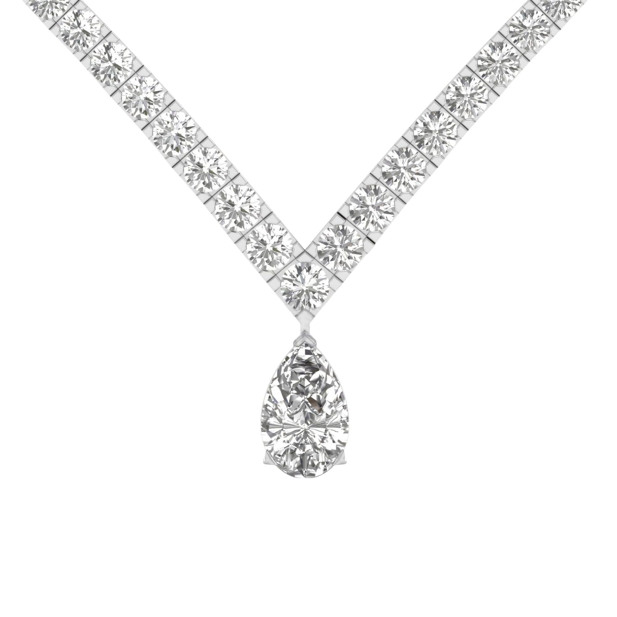 Kette aus 22,02 Karat mit tropfenförmigem Hauptstein von 4 Karat - 101