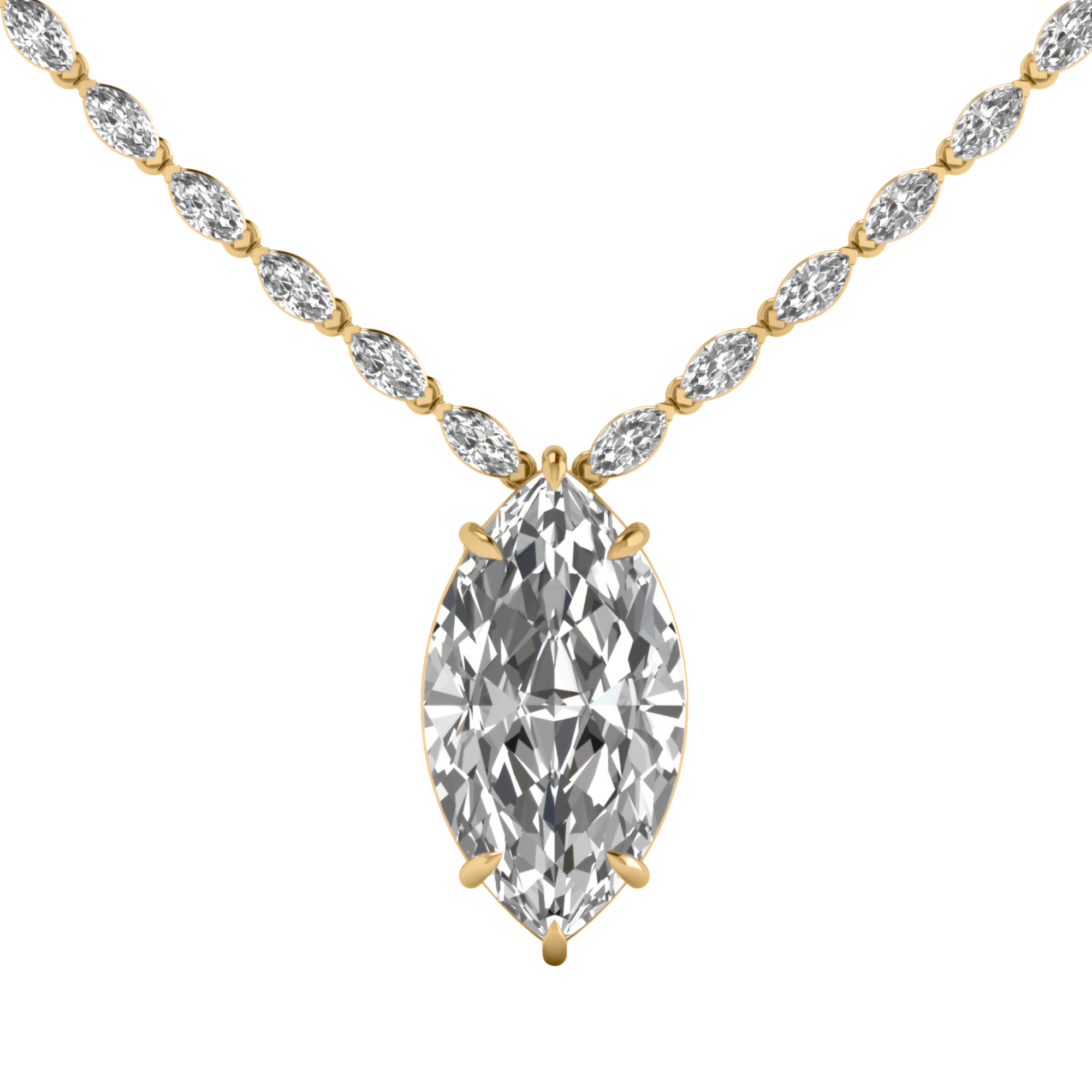 30,45 Karat Kette mit 20 Karat Marquise-Hauptstein - 106