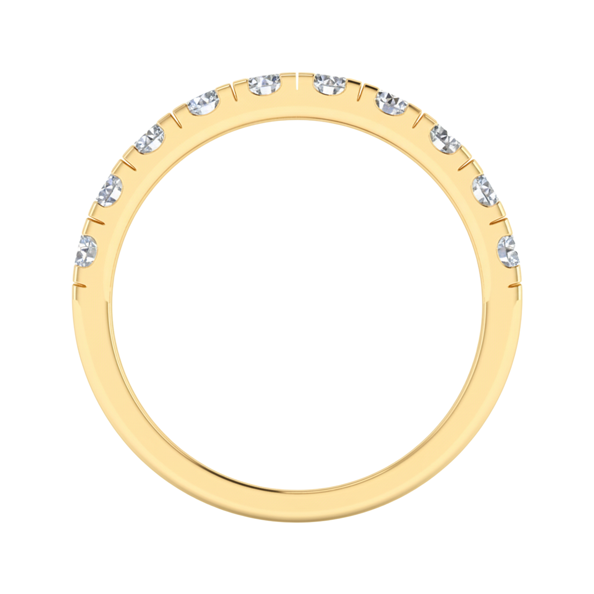 Rond half‑eternity ring 0.73 tot 0.78 karaat pavé‑zetting