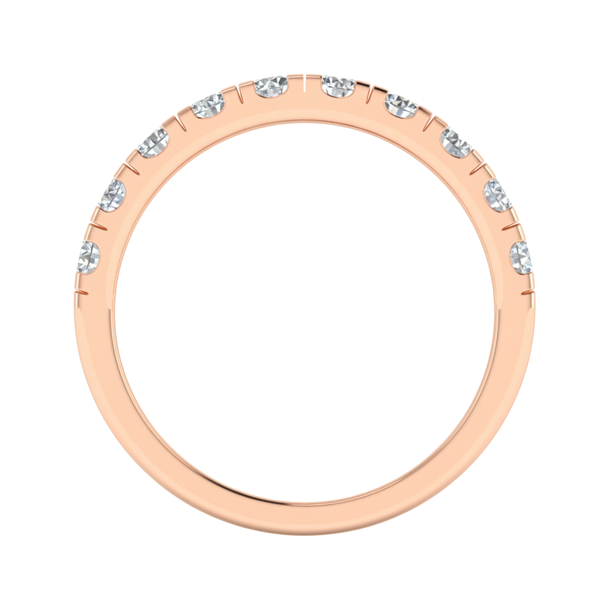 Rond half‑eternity ring 0.73 tot 0.78 karaat pavé‑zetting