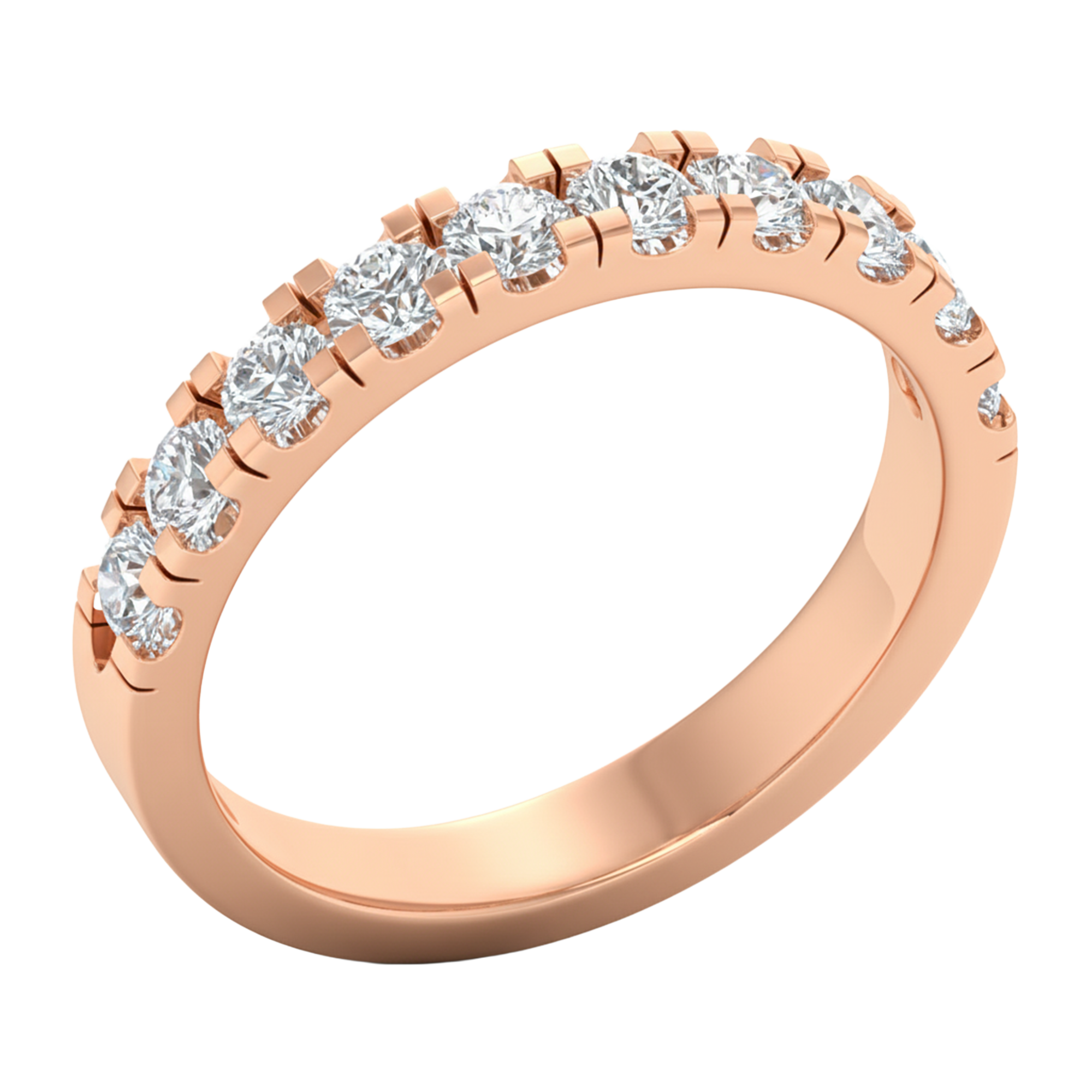 Rond half‑eternity ring 0.73 tot 0.78 karaat pavé‑zetting