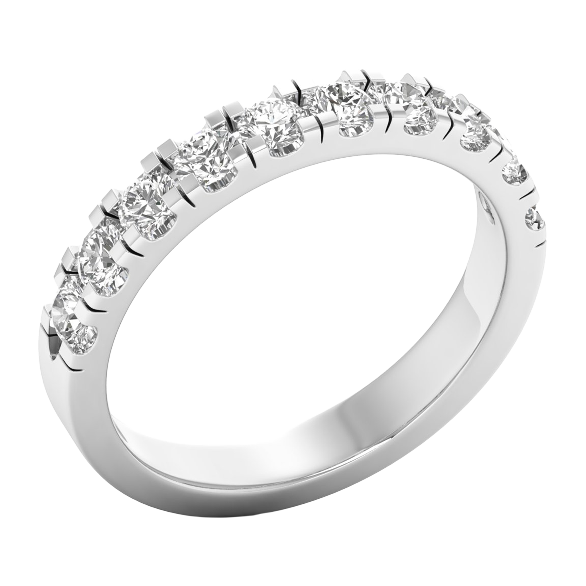 Rond half‑eternity ring 0.73 tot 0.78 karaat pavé‑zetting