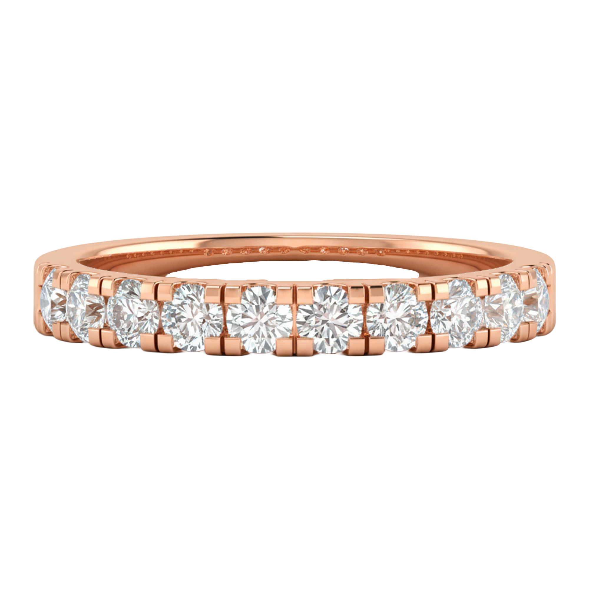 Rond half‑eternity ring 0.73 tot 0.78 karaat pavé‑zetting