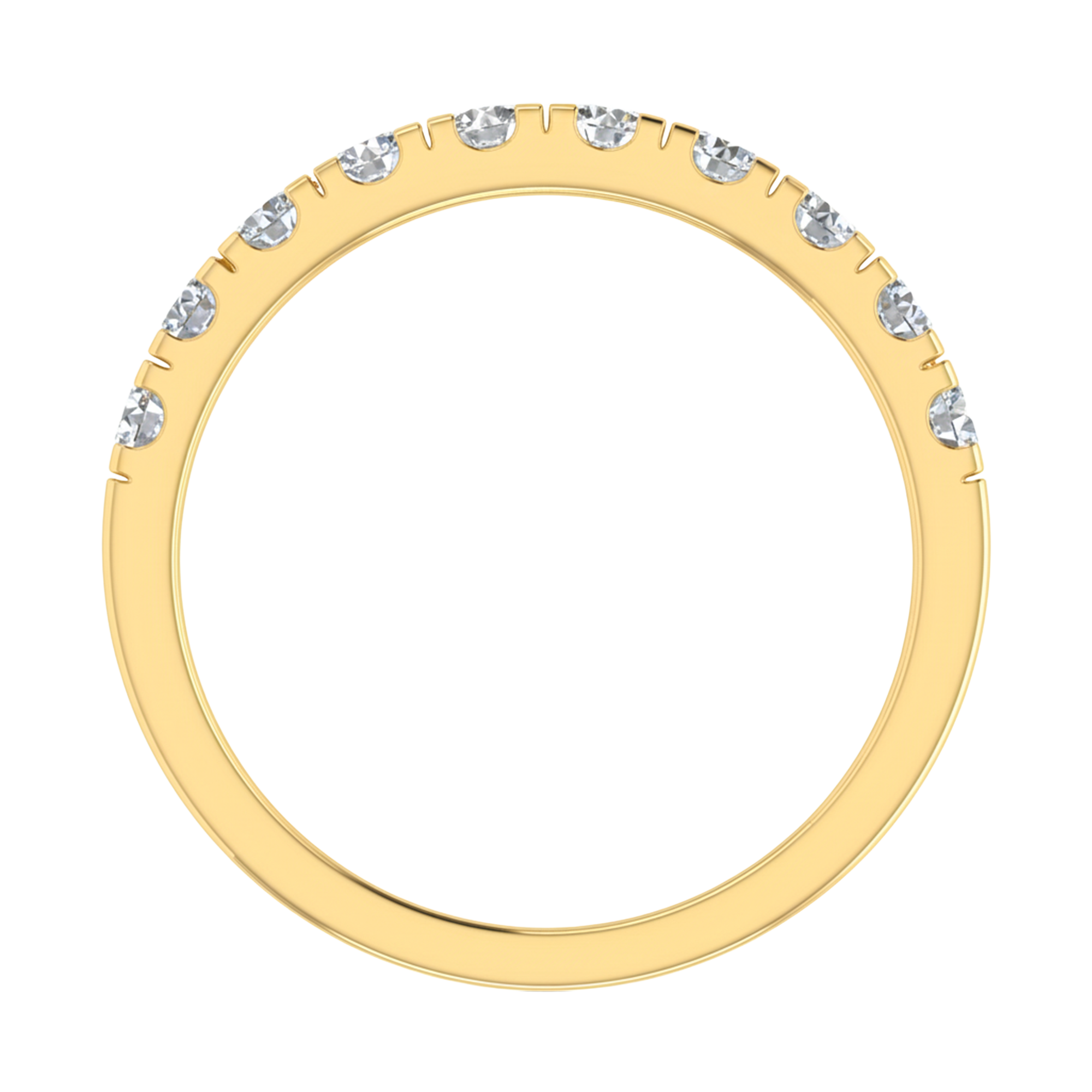 Rond half‑eternity ring 0.73 tot 0.78 karaat pavé‑zetting