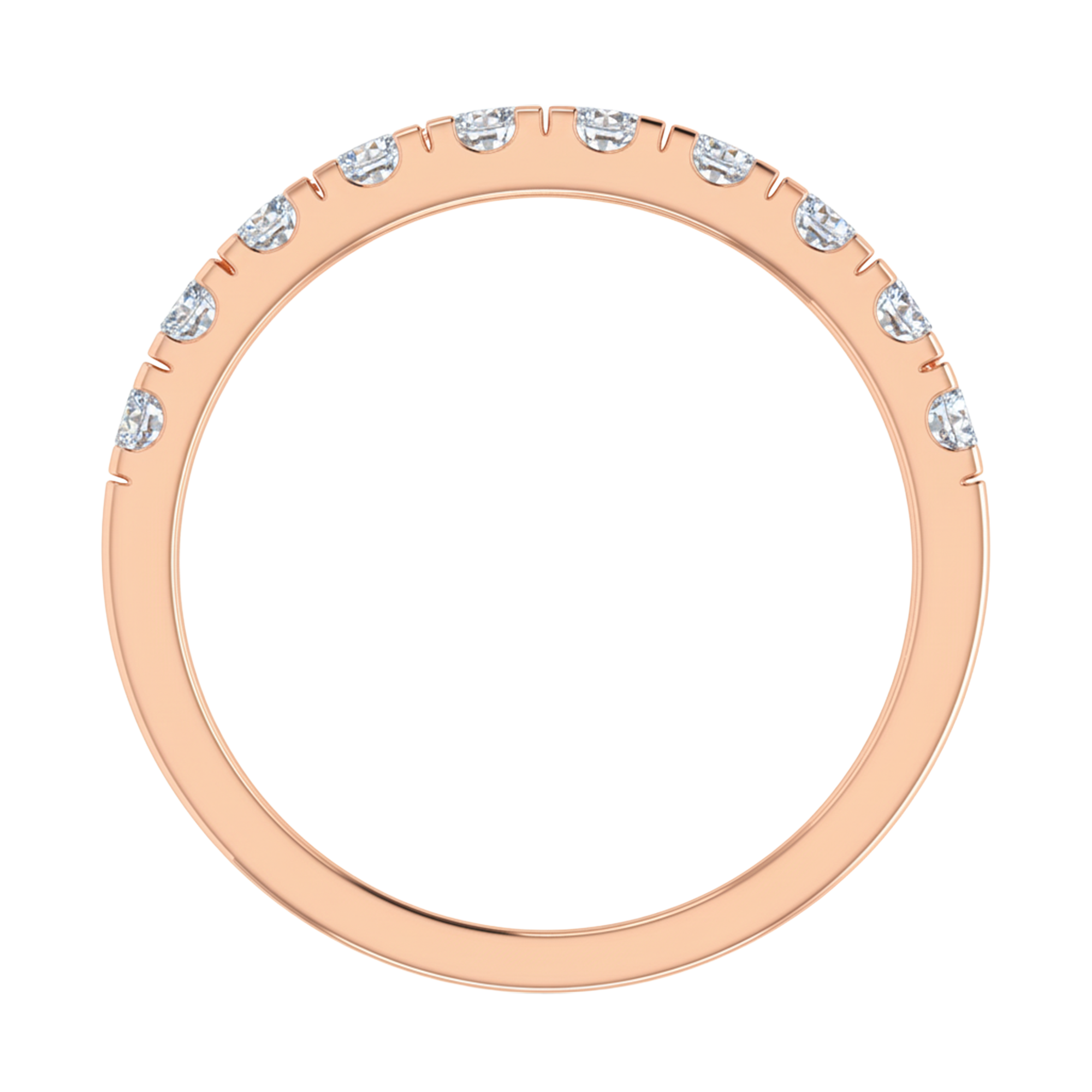 Rond half‑eternity ring 0.73 tot 0.78 karaat pavé‑zetting