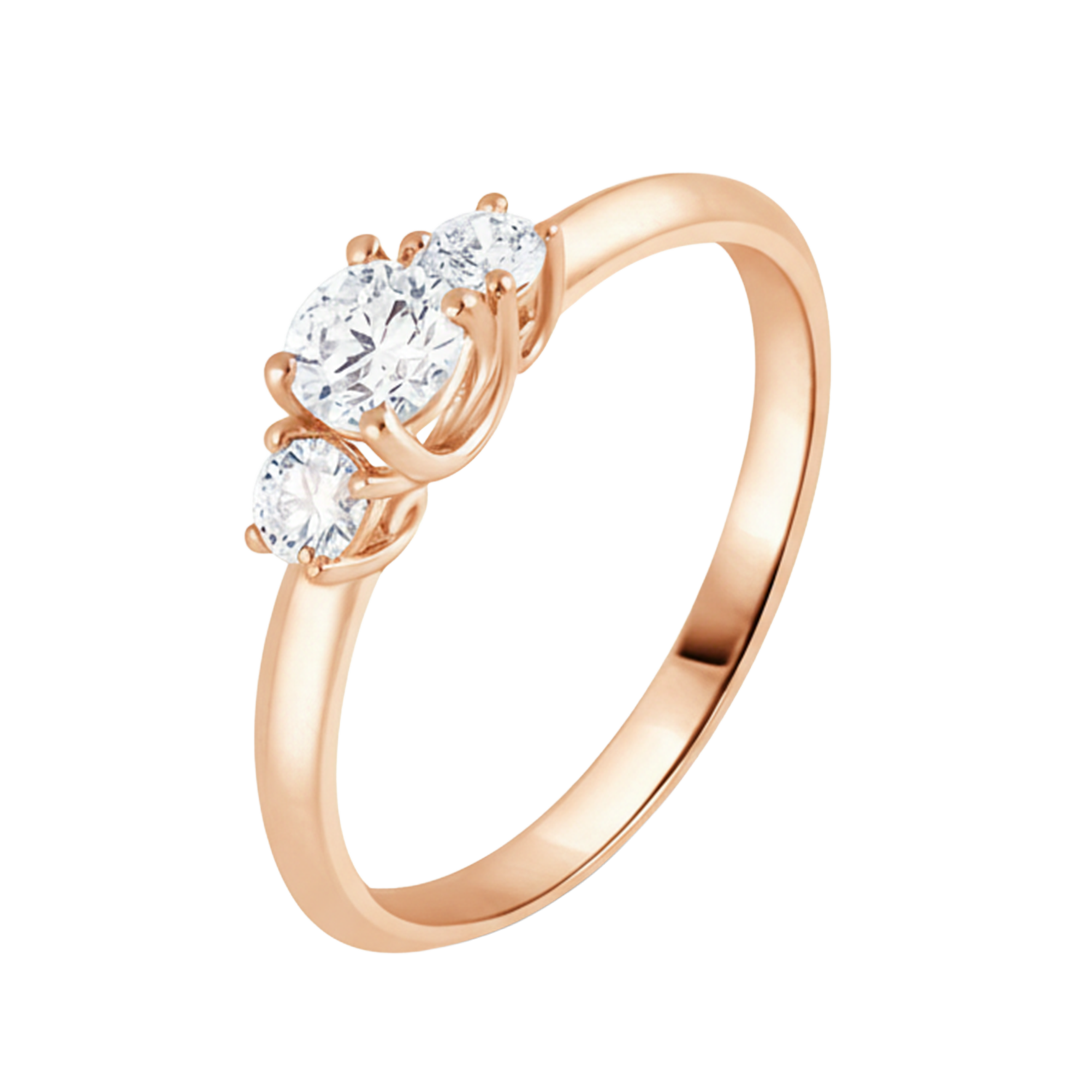 3 Steen ring van 0.17 karaat met hoofdsteen in vorm Rond van 0,098 karaat - 132