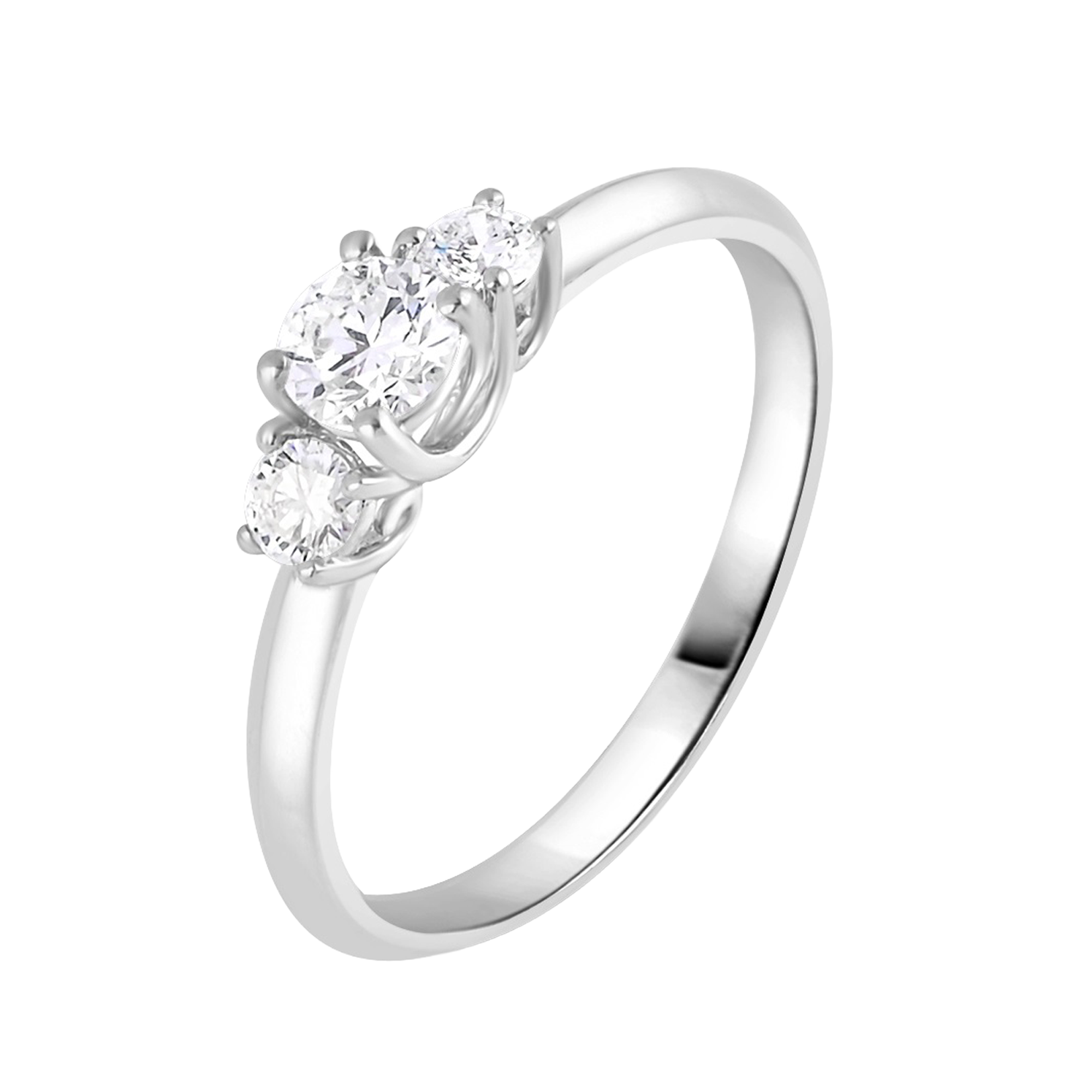 3 Steen ring van 0.17 karaat met hoofdsteen in vorm Rond van 0,098 karaat - 132