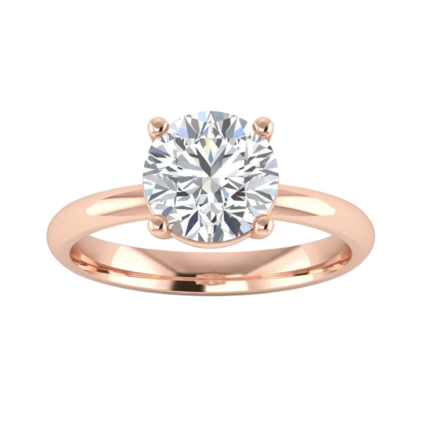 Afgeronde Solitaire 4 prong ronde diamant ring 1,53 karaat