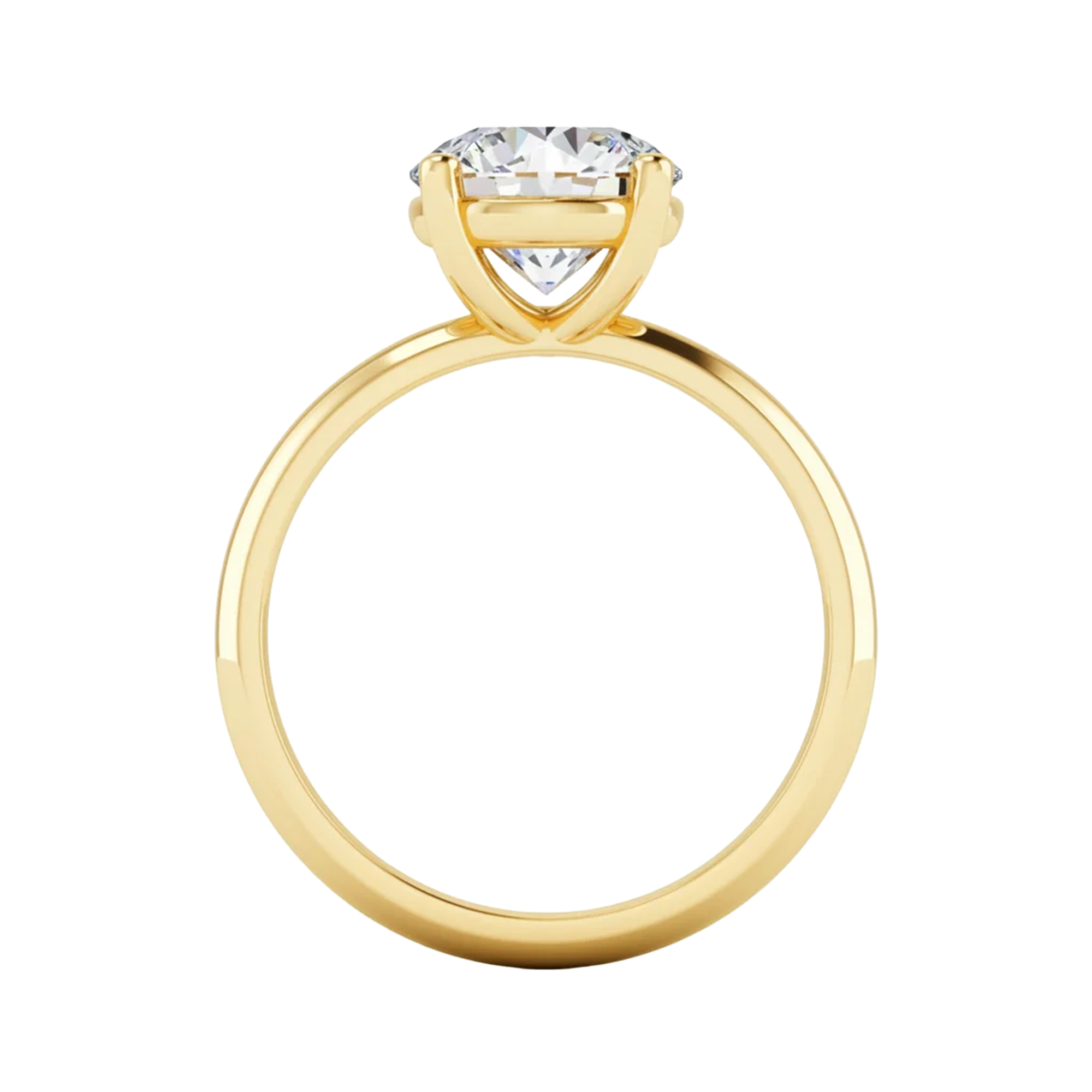 Afgeronde Solitaire 4 prong ronde diamant ring 1,53 karaat
