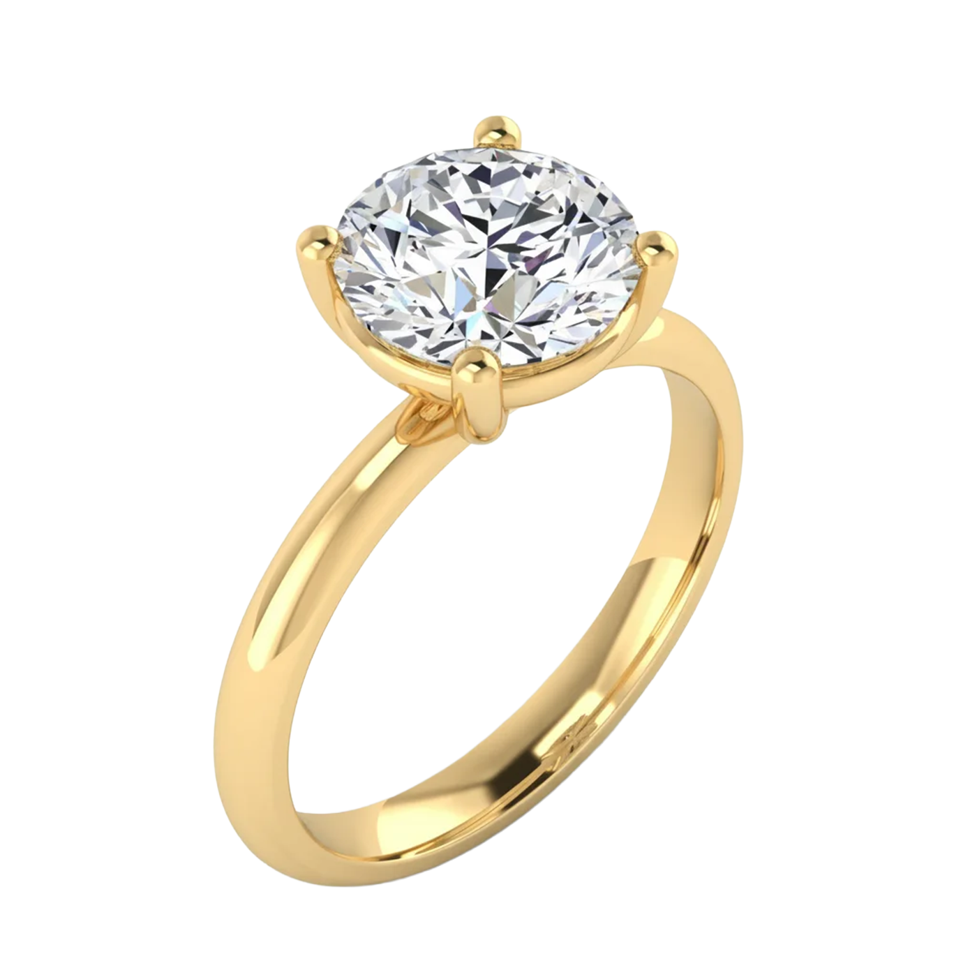 Afgeronde Solitaire 4 prong ronde diamant ring 1,53 karaat