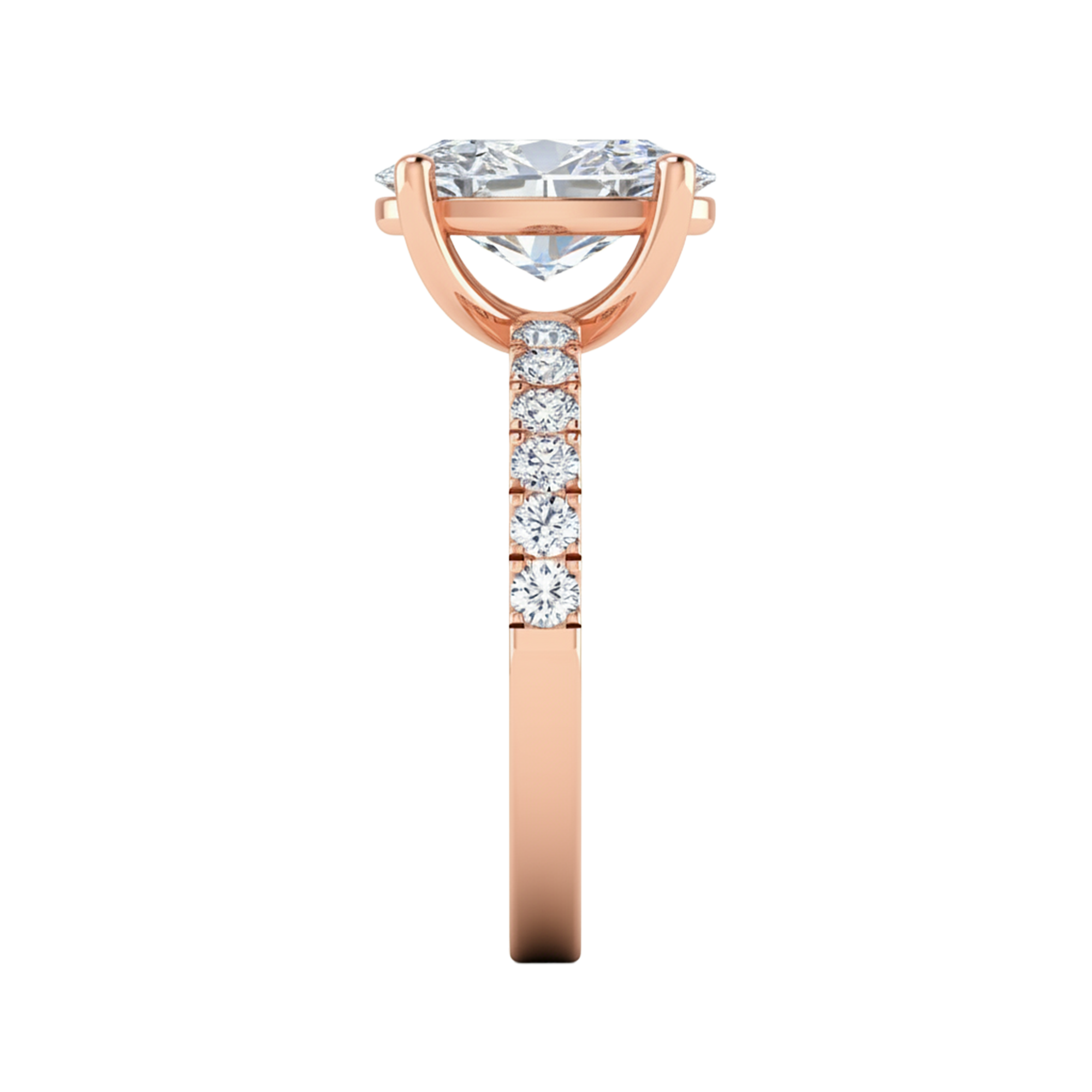 Flo Diamanten Solitaire Pavé Ring Ovaal - 0.7ct – 1.8ct