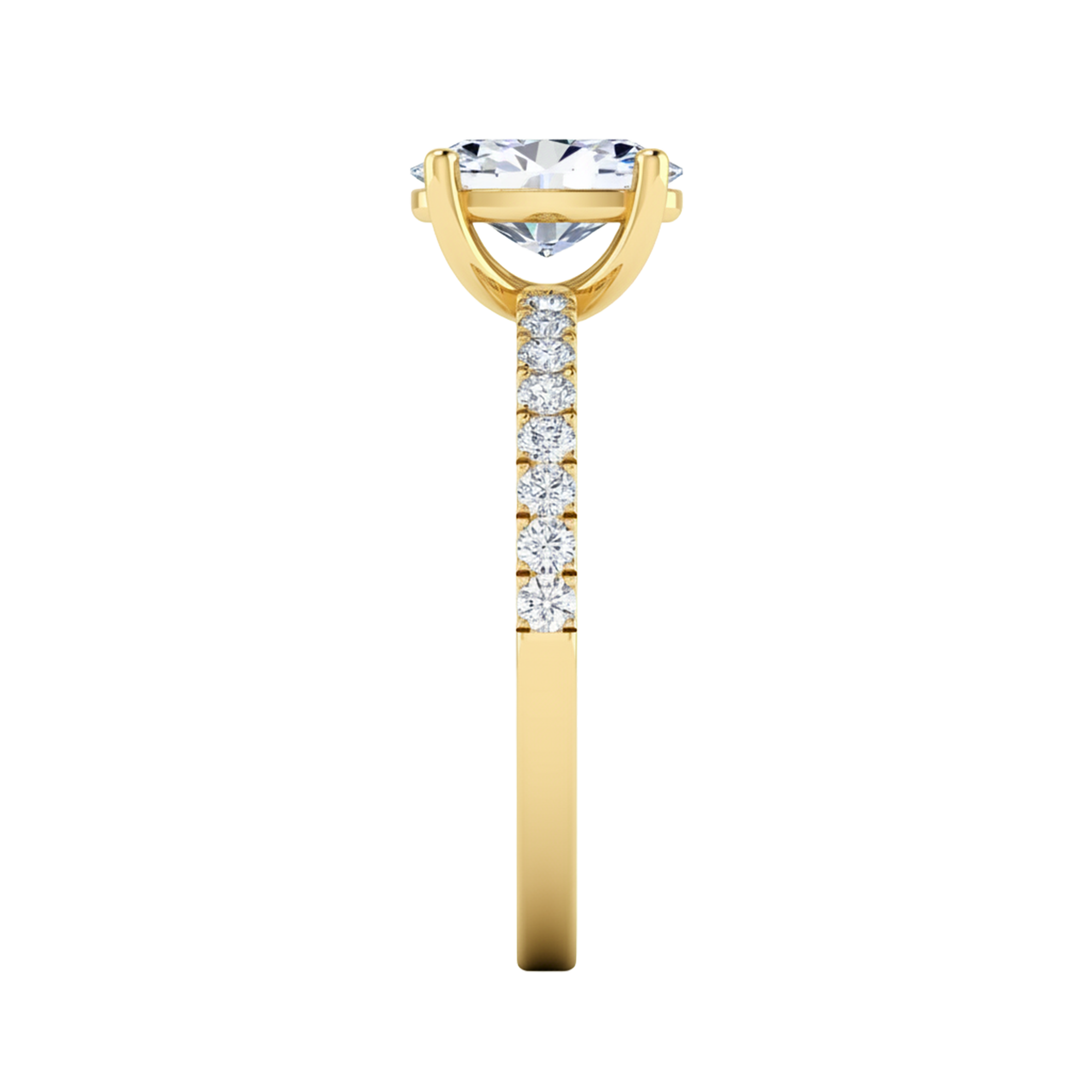 Flo Diamanten Solitaire Pavé Ring Ovaal - 0.7ct – 1.8ct