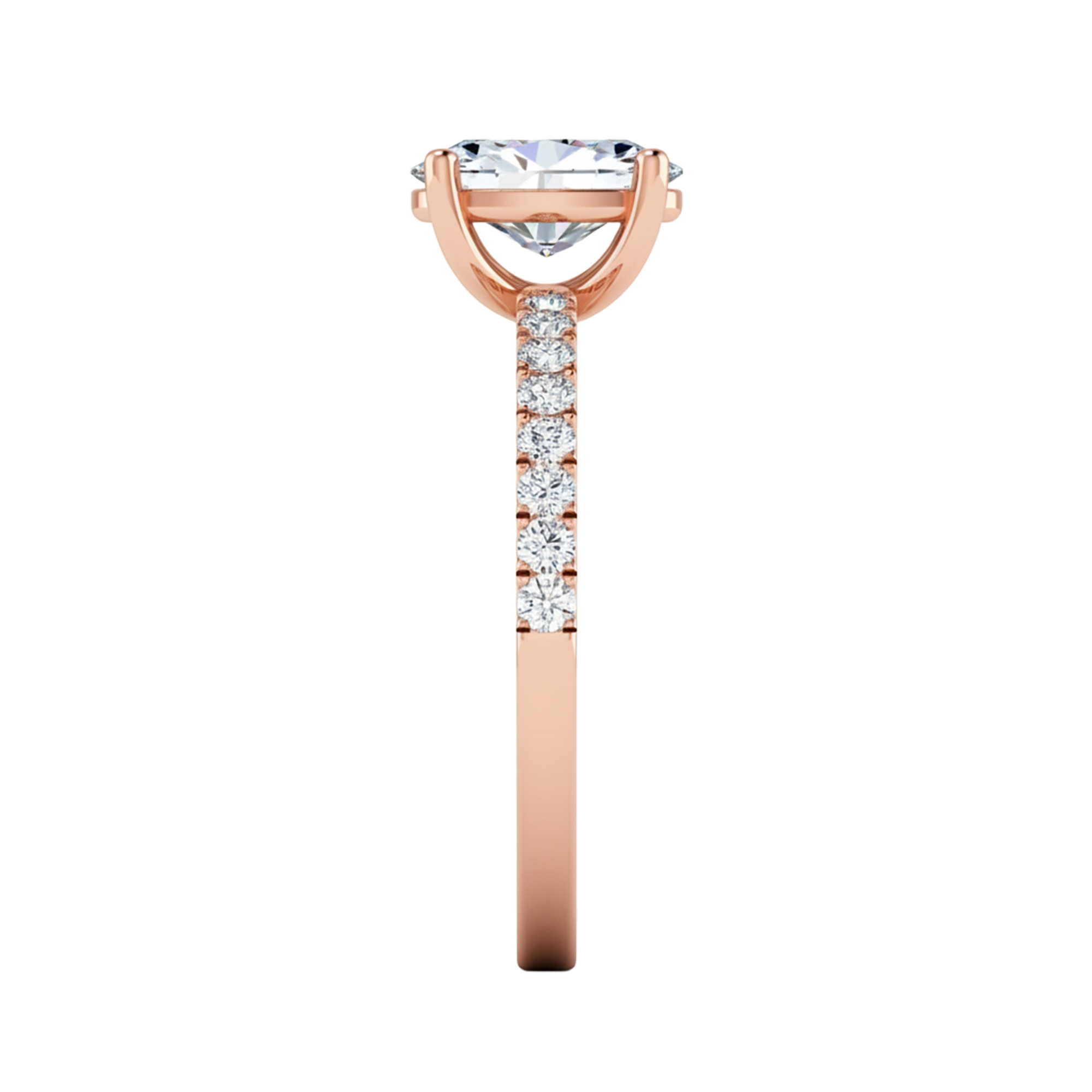 Flo Diamanten Solitaire Pavé Ring Ovaal - 0.7ct – 1.8ct