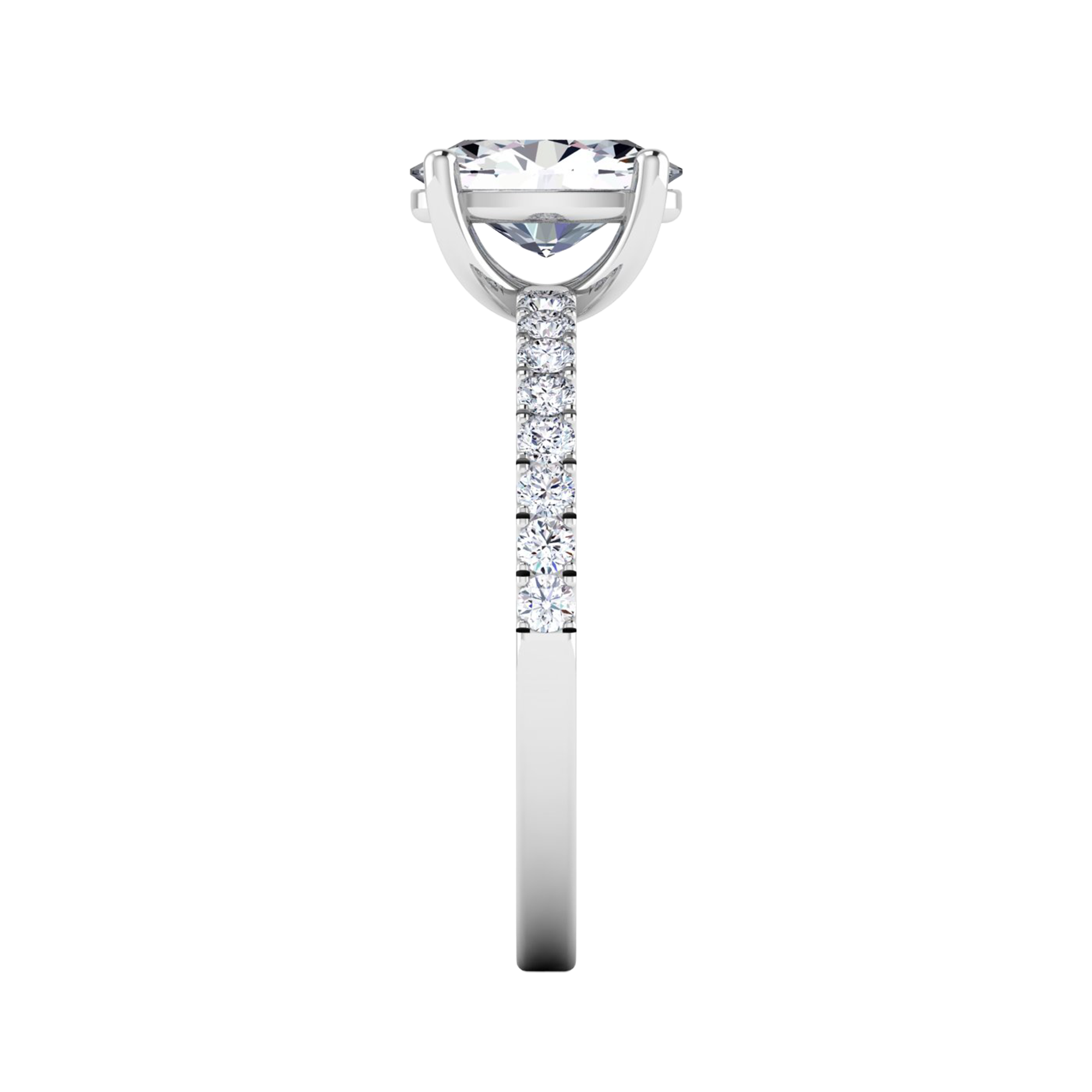 Flo Diamanten Solitaire Pavé Ring Ovaal - 0.7ct – 1.8ct
