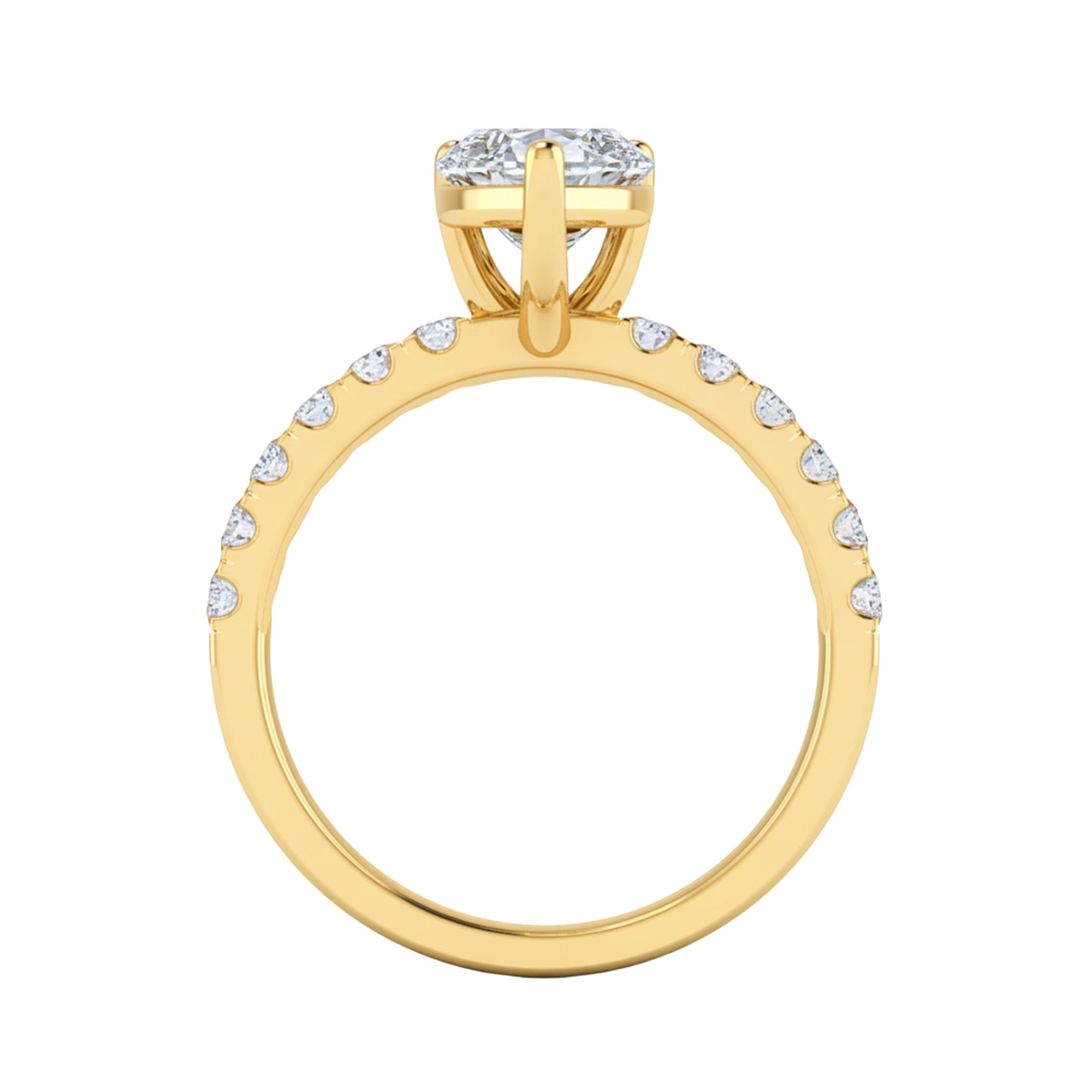 0.70–1.86 karaat marquise solitaire‑pavé ring met slanke pavé‑band