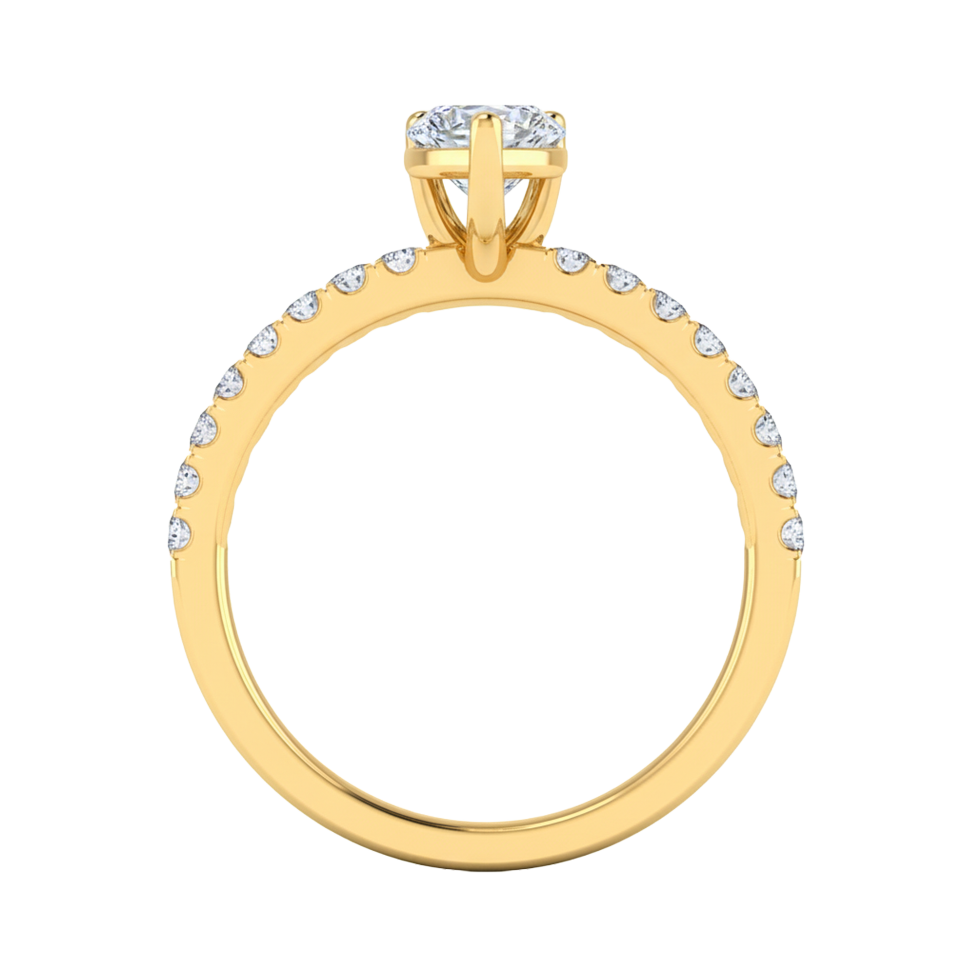 0.70–1.86 karaat marquise solitaire‑pavé ring met slanke pavé‑band