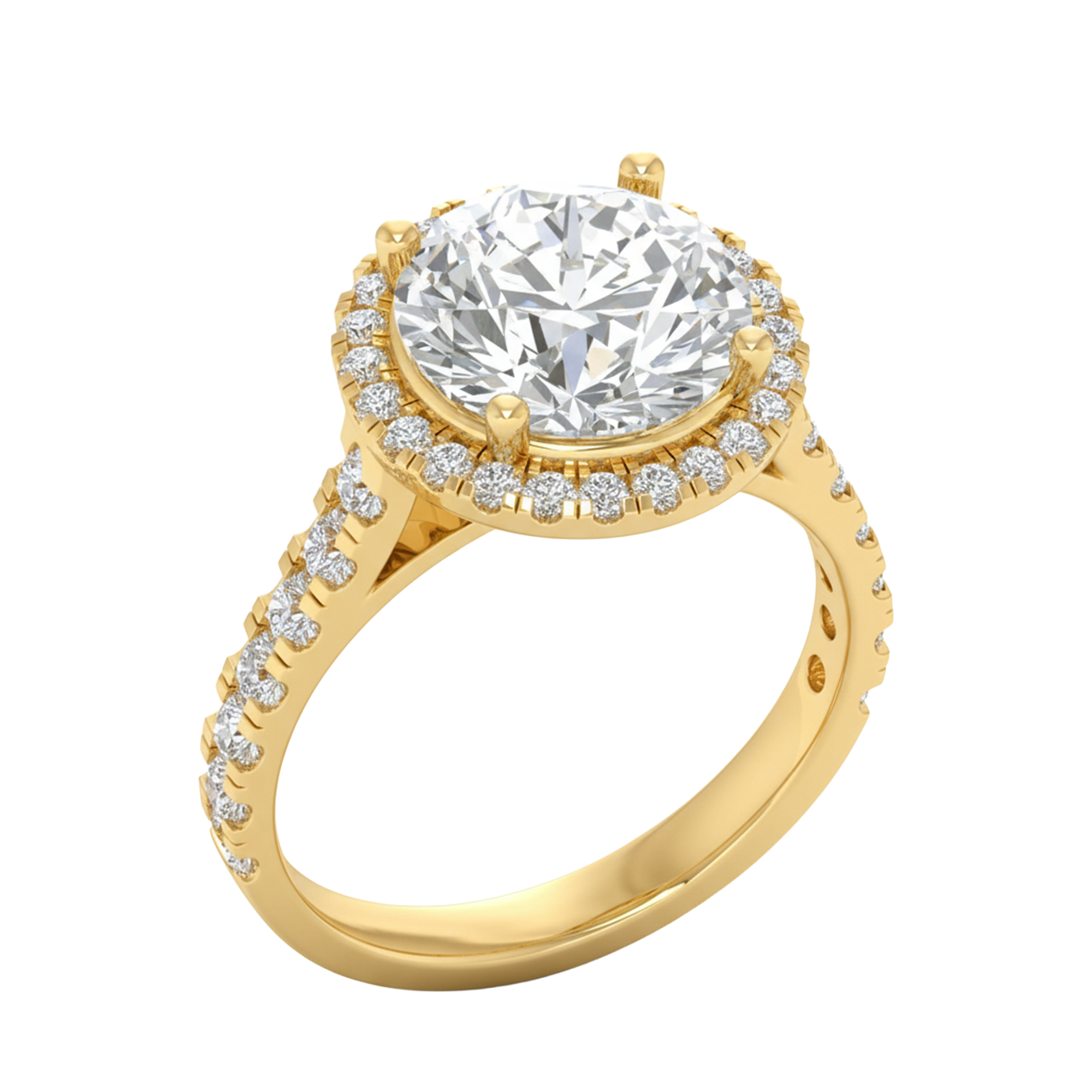Jackie Halo Ring Rund 0,95 bis 3,65 Karat