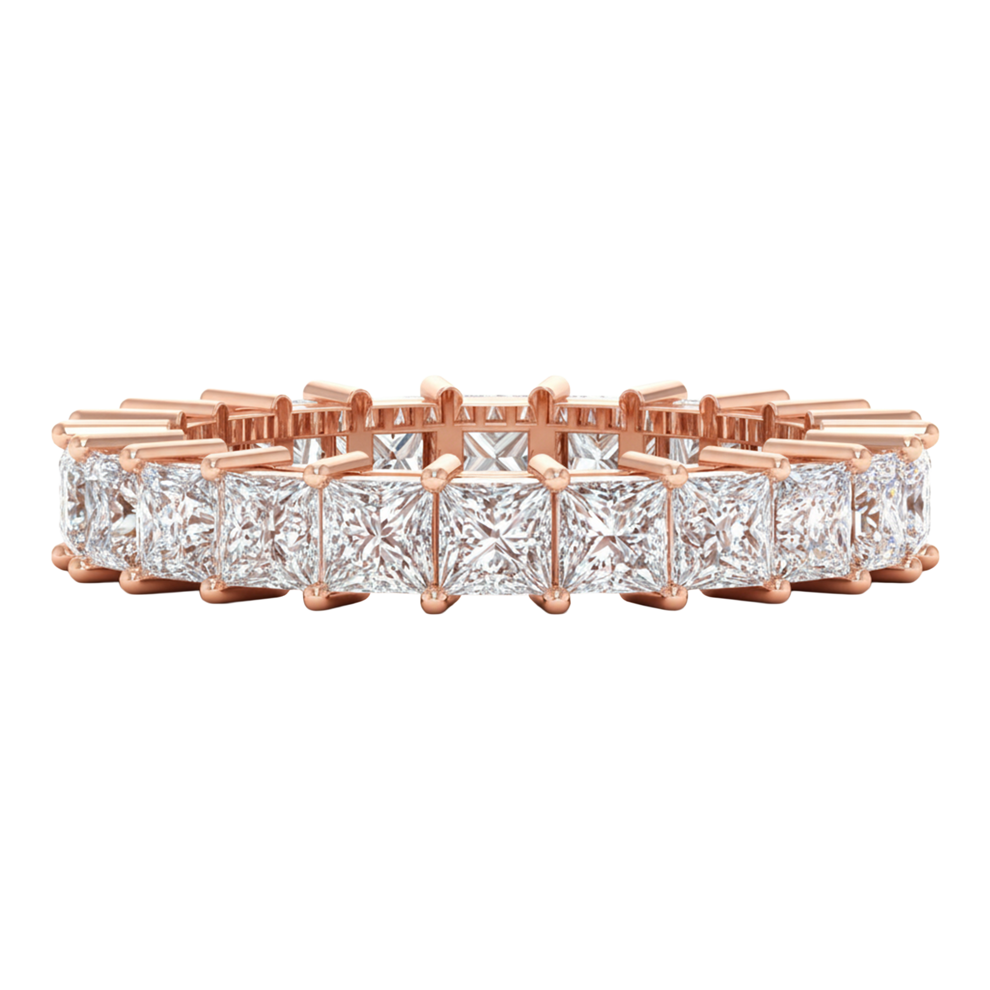 Princess eternity ring 3.73 karaat volledig rondom gezet