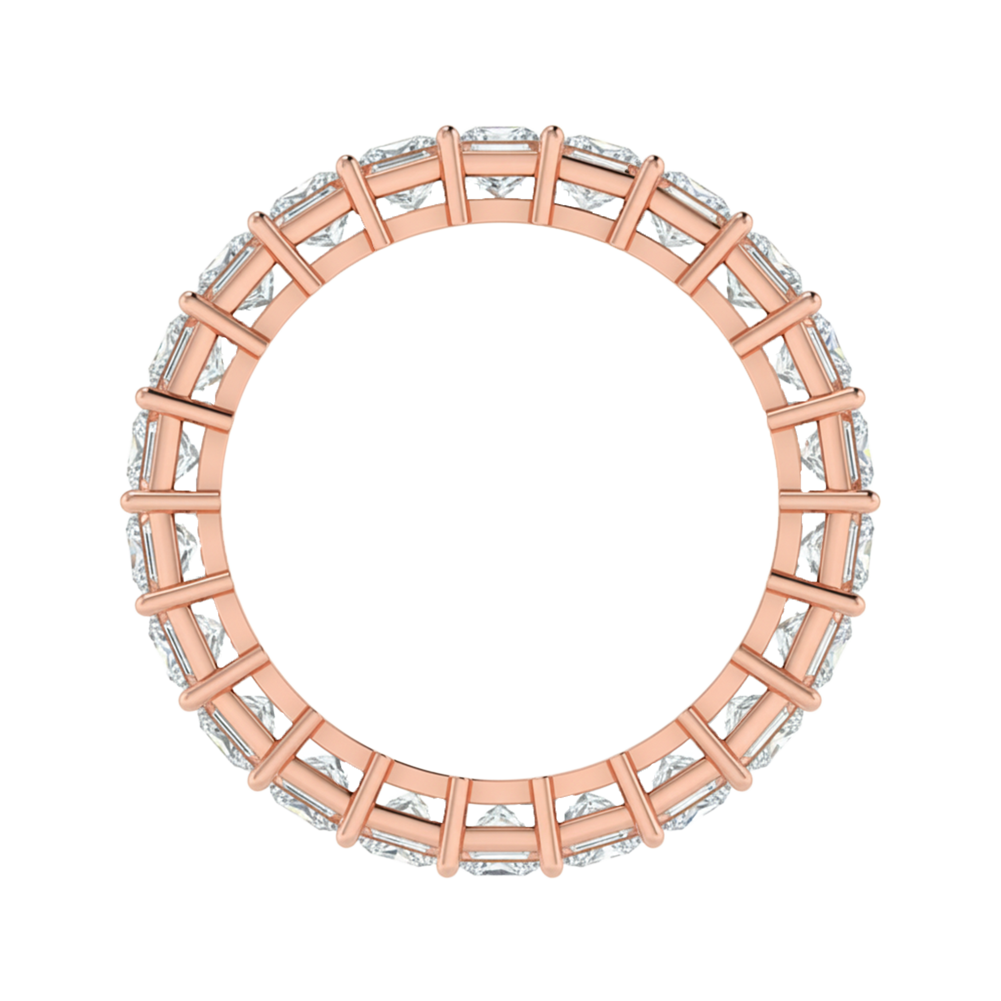 Princess eternity ring 3.73 karaat volledig rondom gezet