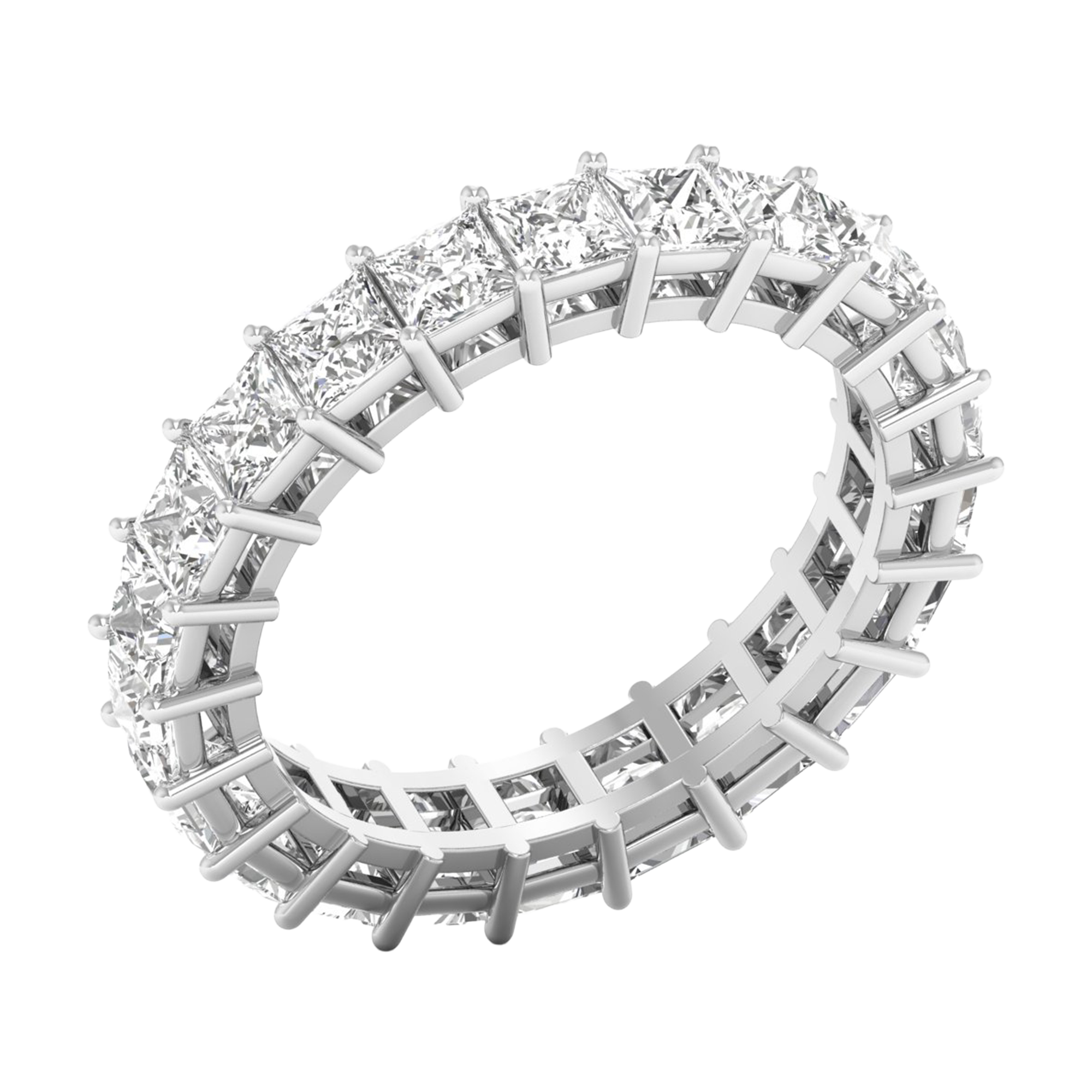 Princess eternity ring 3.73 karaat volledig rondom gezet