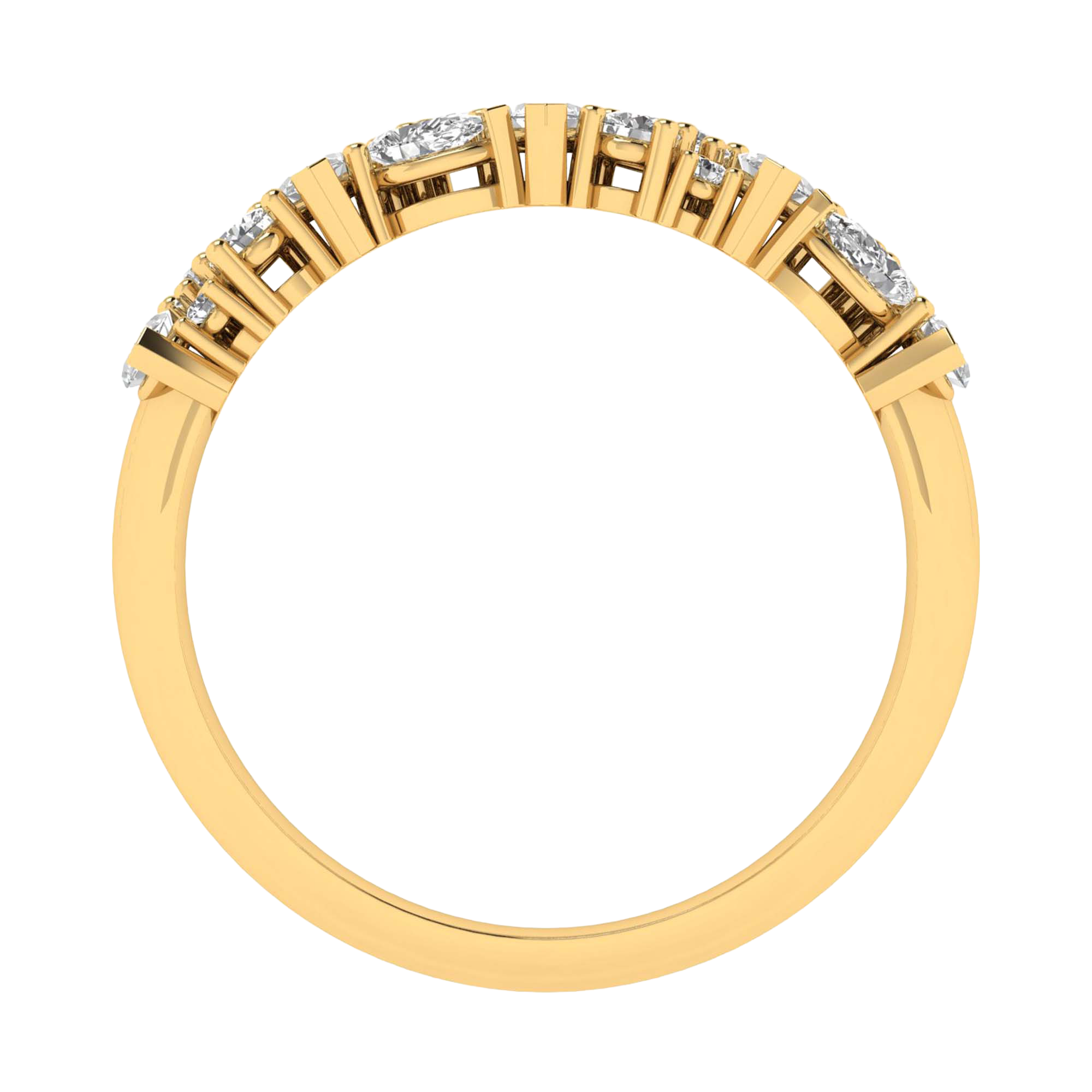 Entourage cluster ring met rond, peer en marquise diamanten 1,1 karaat