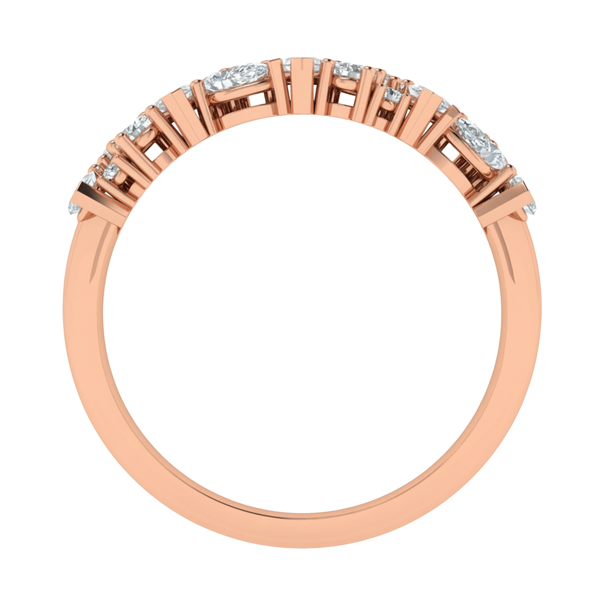 Entourage cluster ring met rond, peer en marquise diamanten 1,1 karaat