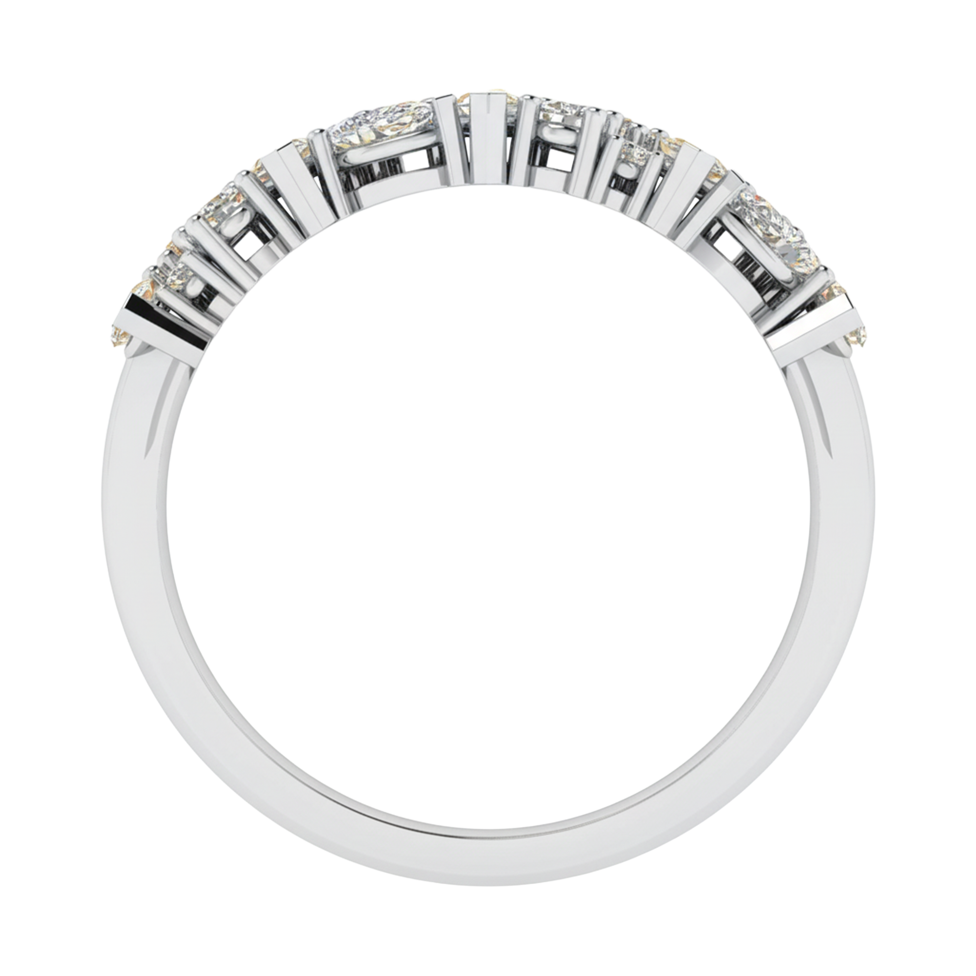 Entourage cluster ring met rond, peer en marquise diamanten 1,1 karaat