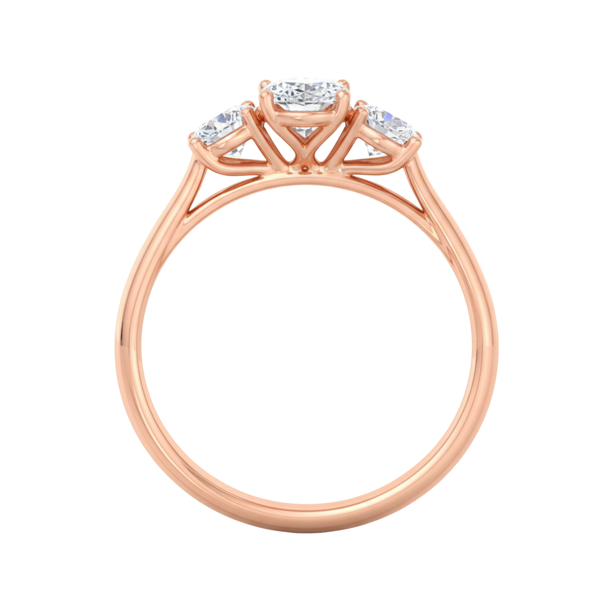 3 Steen ring van 1.2 karaat met hoofdsteen in vorm Ovaal van 0,67 karaat - 334