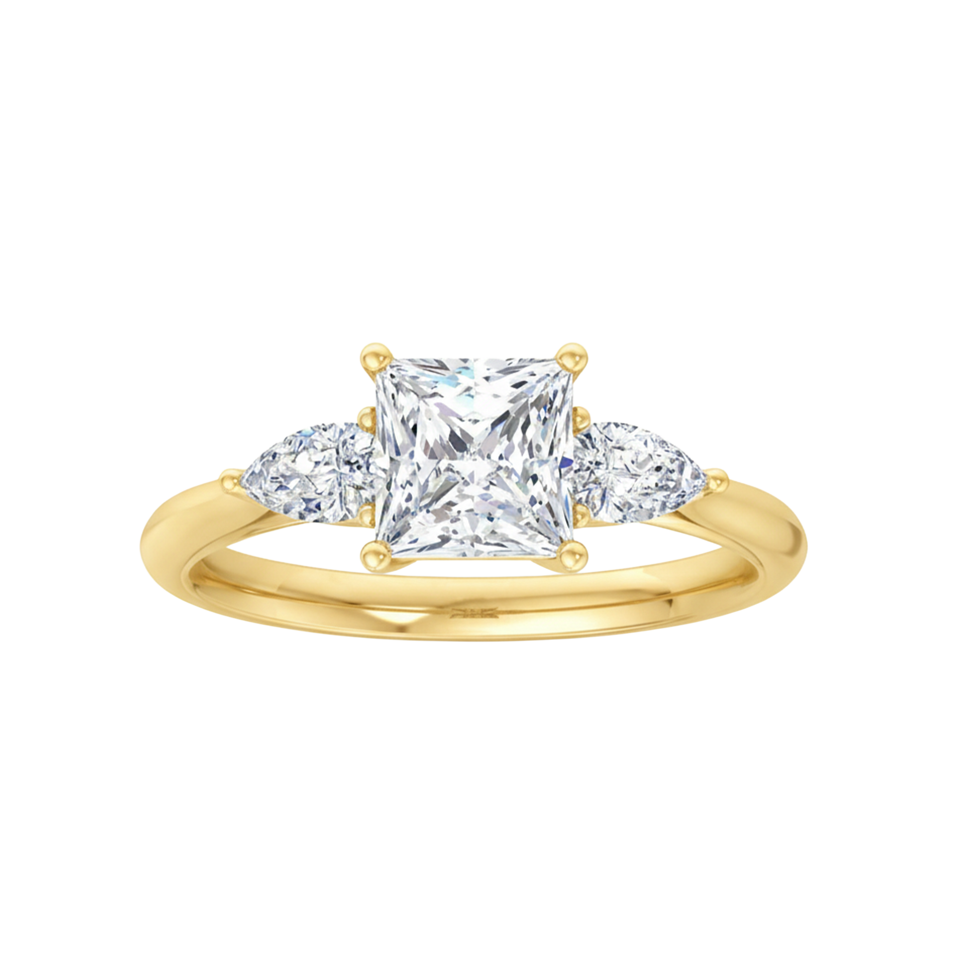 Vijf‑stenen ring met ronde, peer en princess diamanten 2,01 karaat