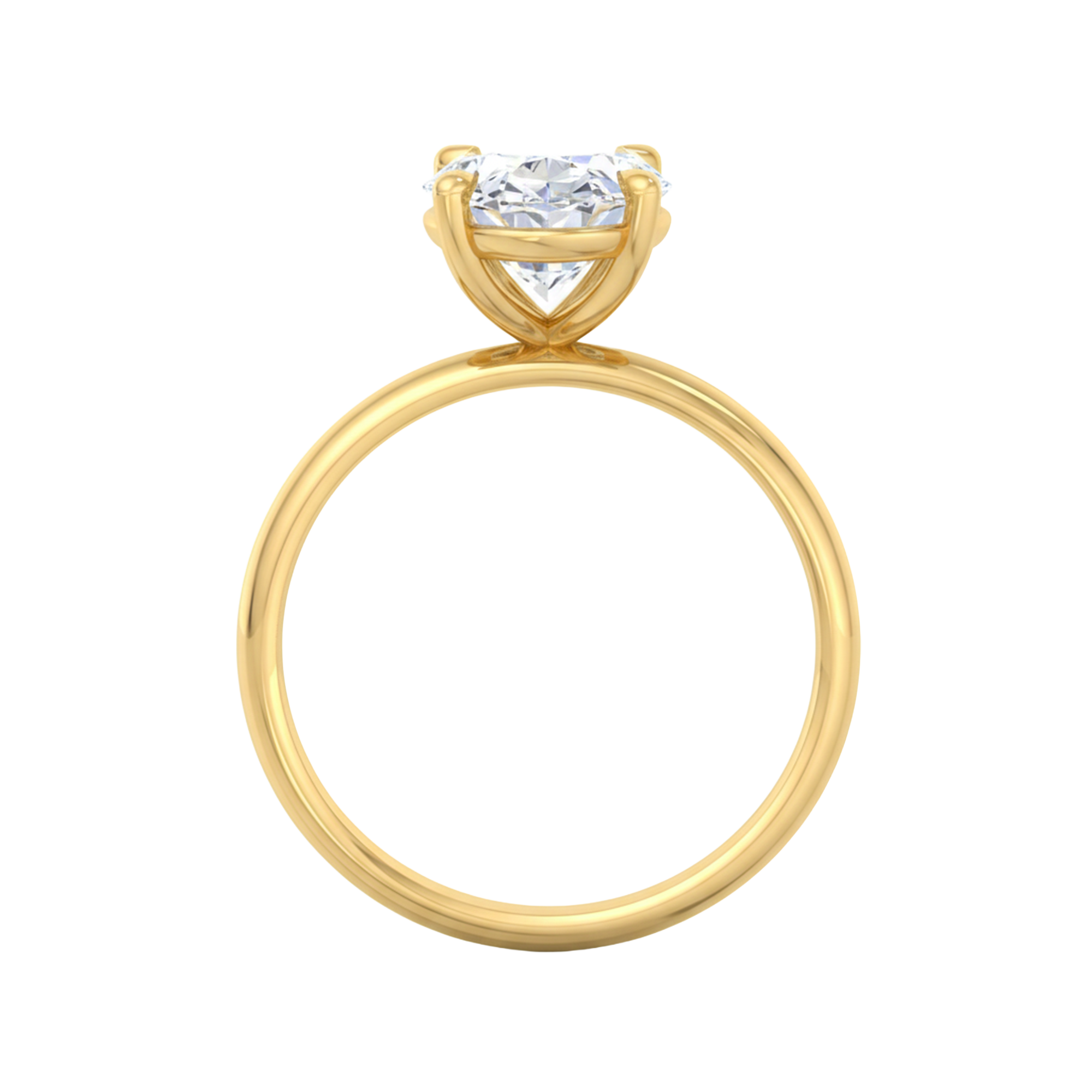 Ovale solitaire ring met ovale diamant in vierpoots zetting 3 karaat