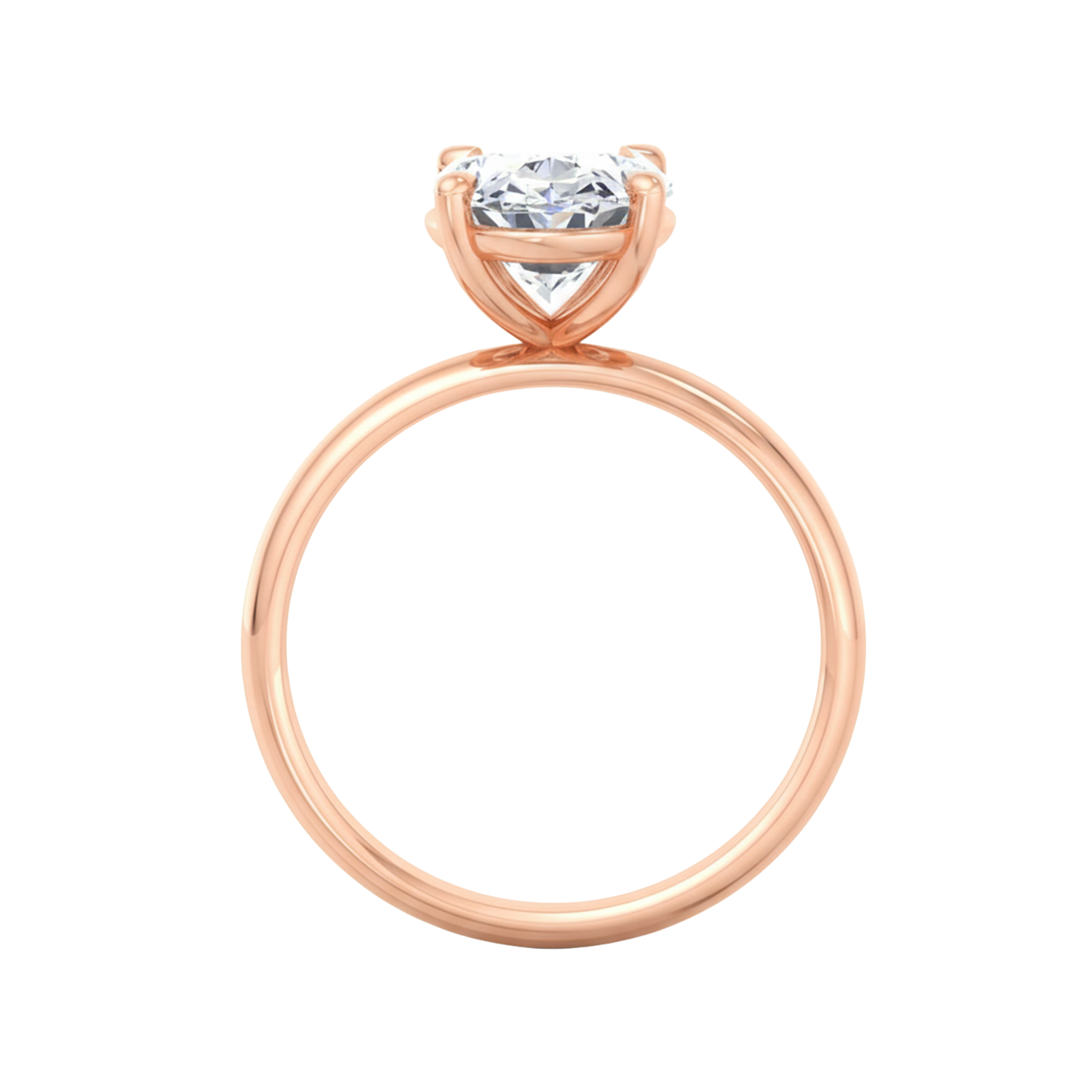 Ovale solitaire ring met ovale diamant in vierpoots zetting 3 karaat