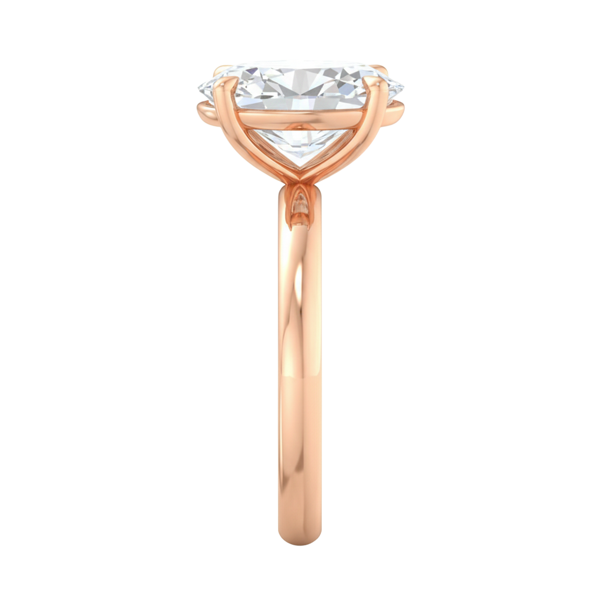 Ovale solitaire ring met ovale diamant in vierpoots zetting 3 karaat