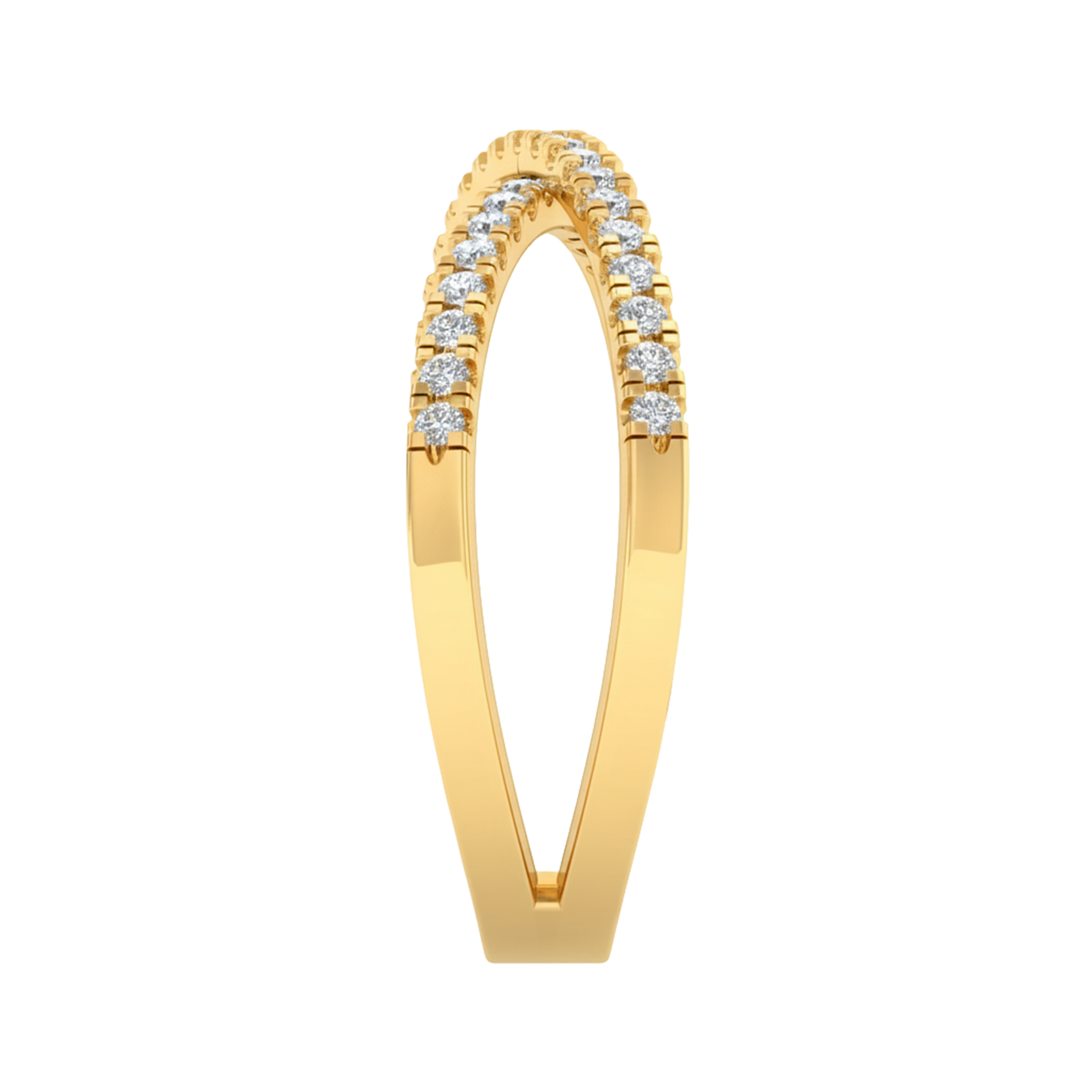 Pavé ring met kruisend banddesign 0.5 karaat