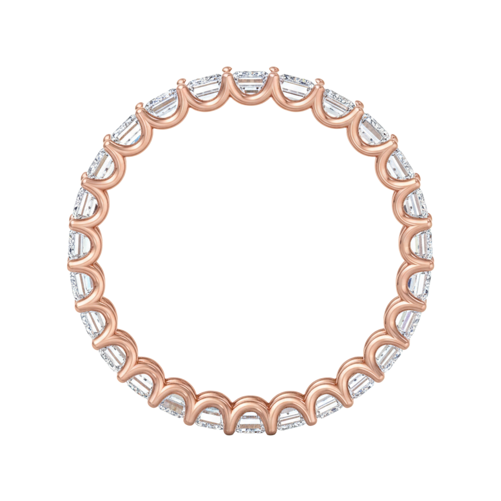 Emerald eternity ring 4.85 karaat luxe aaneengesloten zetting