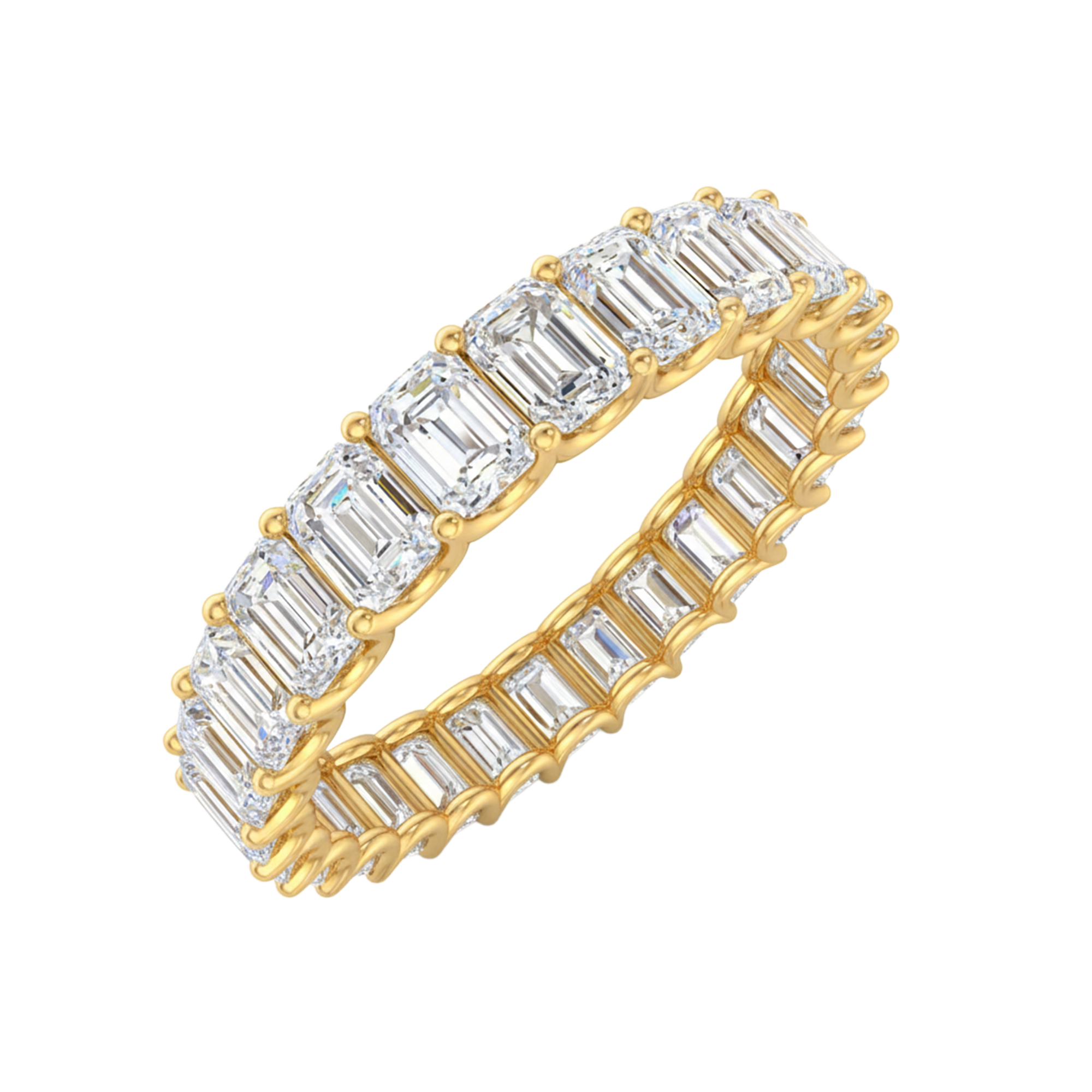 Emerald eternity ring 4.85 karaat luxe aaneengesloten zetting