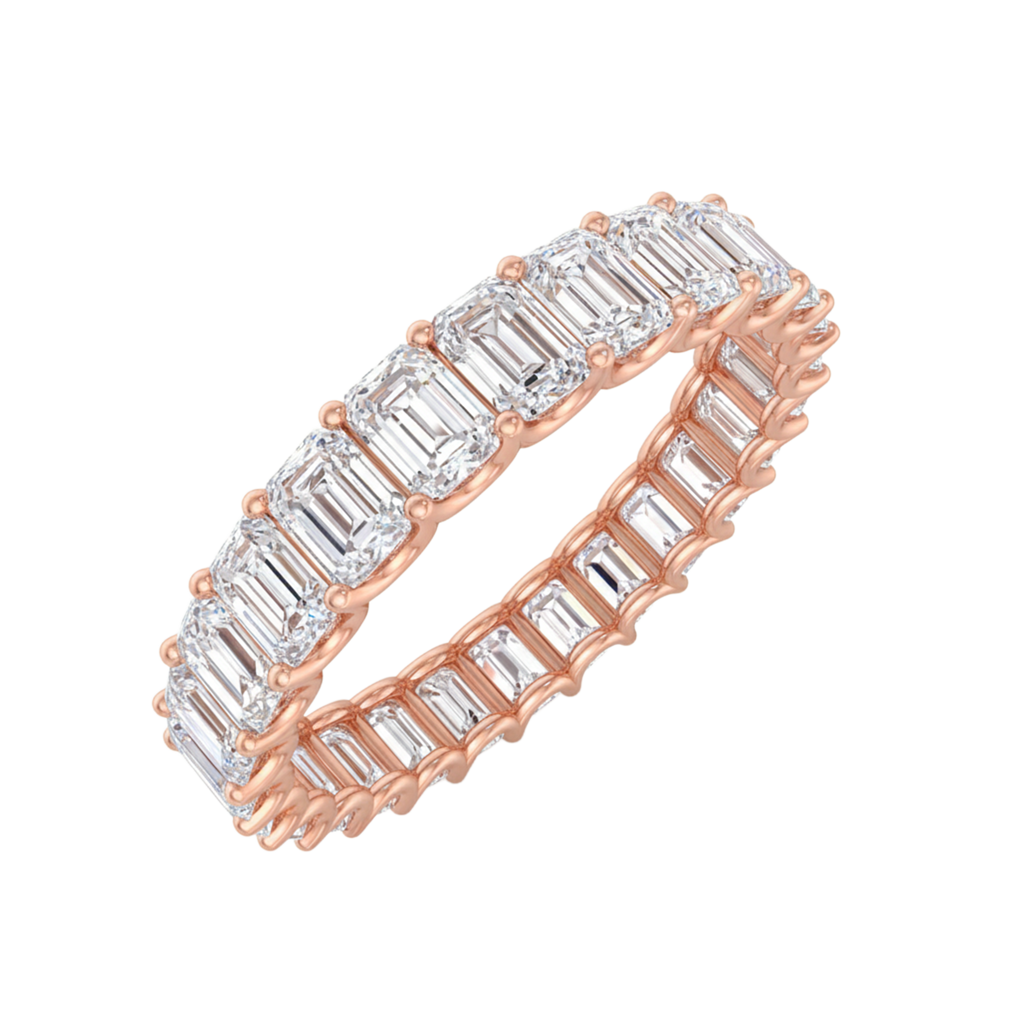 Emerald eternity ring 4.85 karaat luxe aaneengesloten zetting