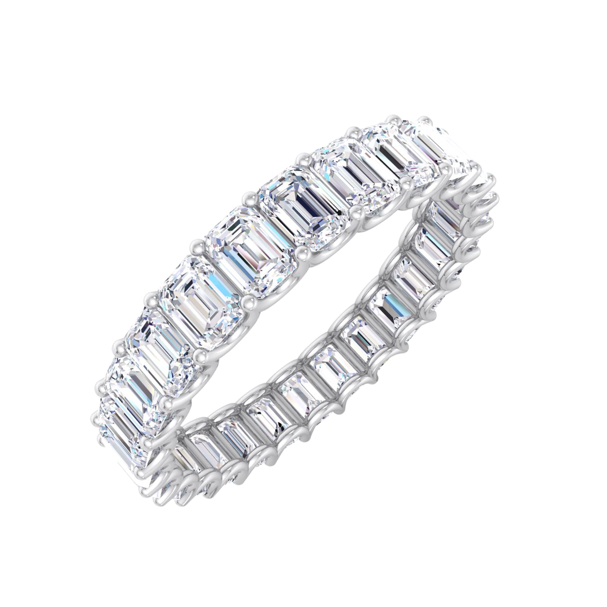 Emerald eternity ring 4.85 karaat luxe aaneengesloten zetting