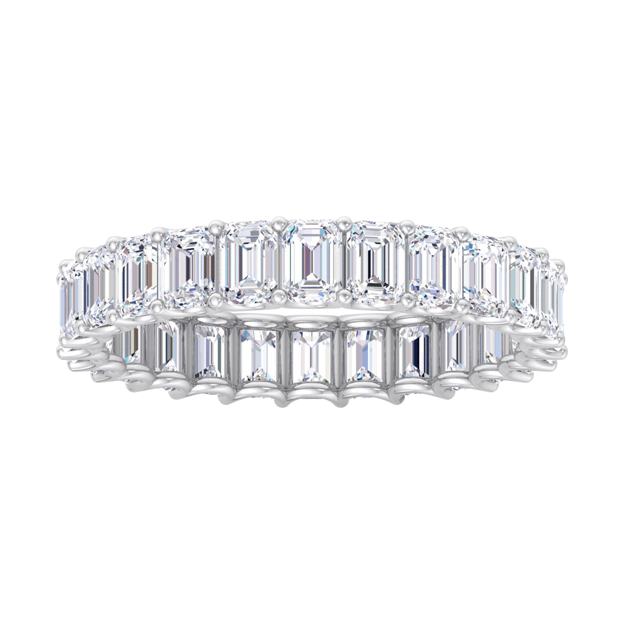 Emerald eternity ring 4.85 karaat luxe aaneengesloten zetting