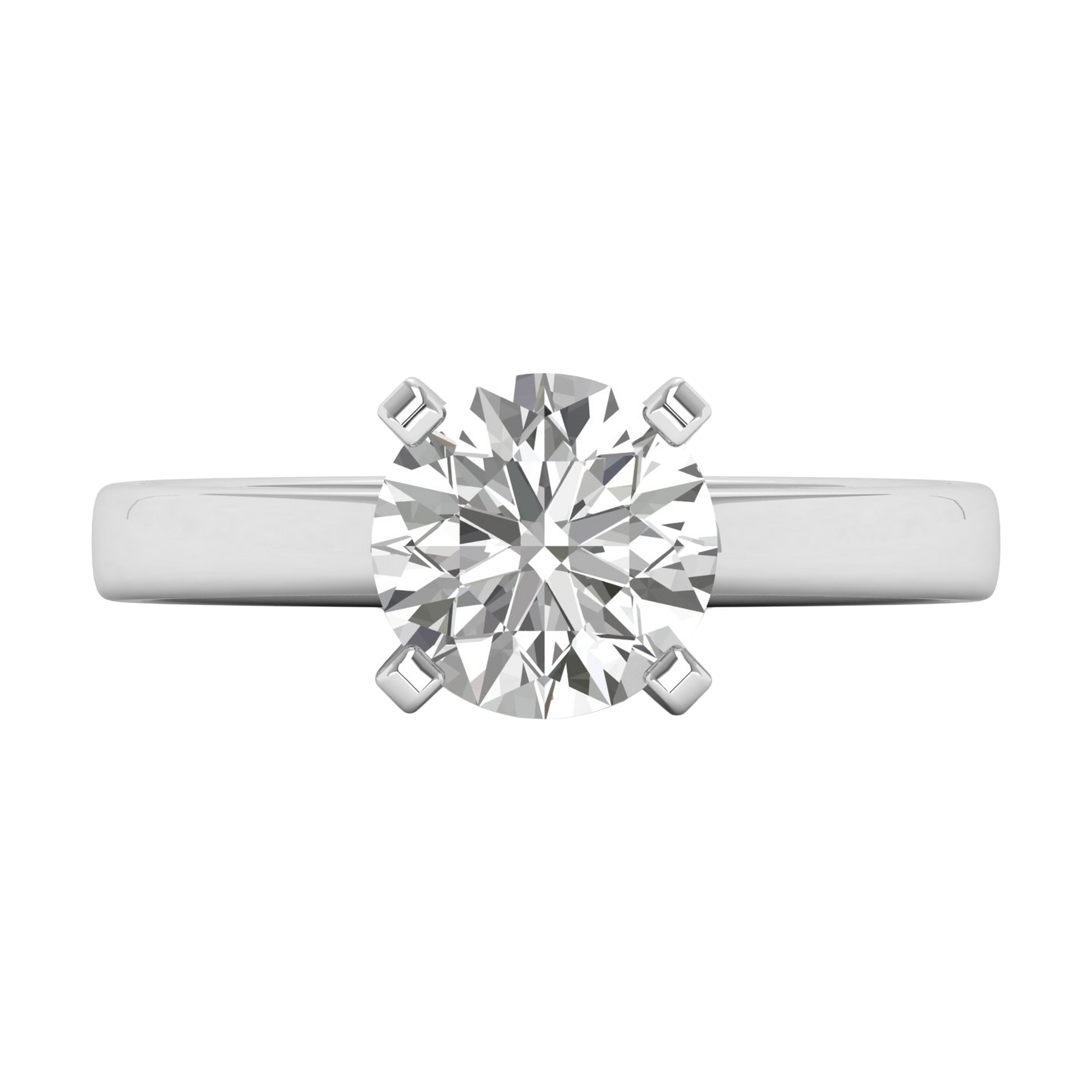 Solitaire Ring met half-round band beschikbaar in 1,1 en 1,5 karaat