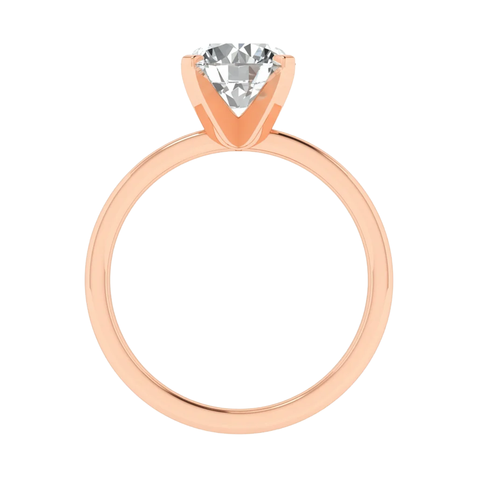 Solitaire Ring met half-round band beschikbaar in 1,1 en 1,5 karaat