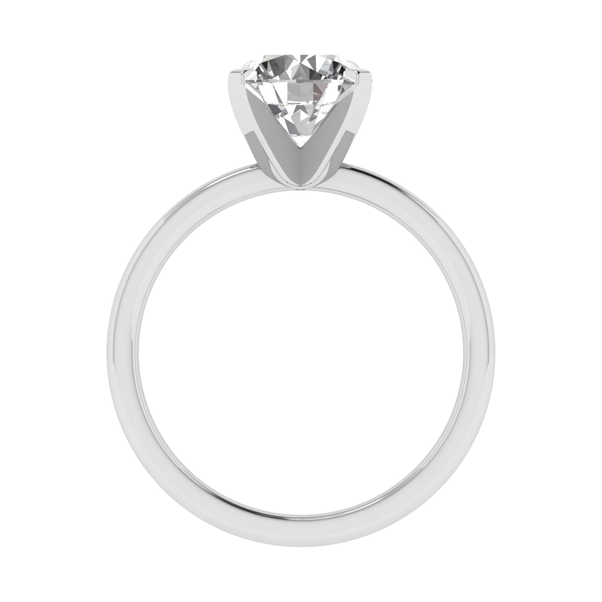 Solitaire Ring met half-round band beschikbaar in 1,1 en 1,5 karaat