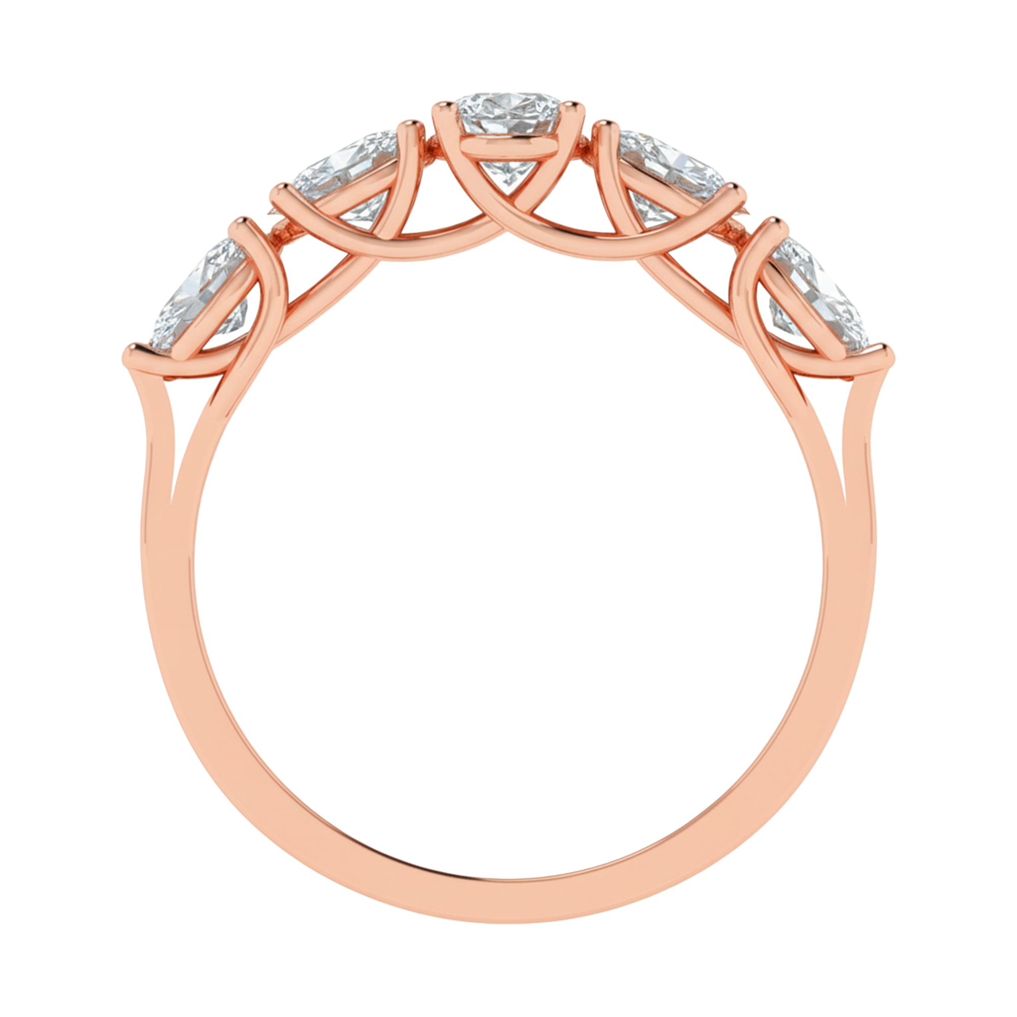 Vijf‑stenen ring met ovale diamanten 1,26 karaat