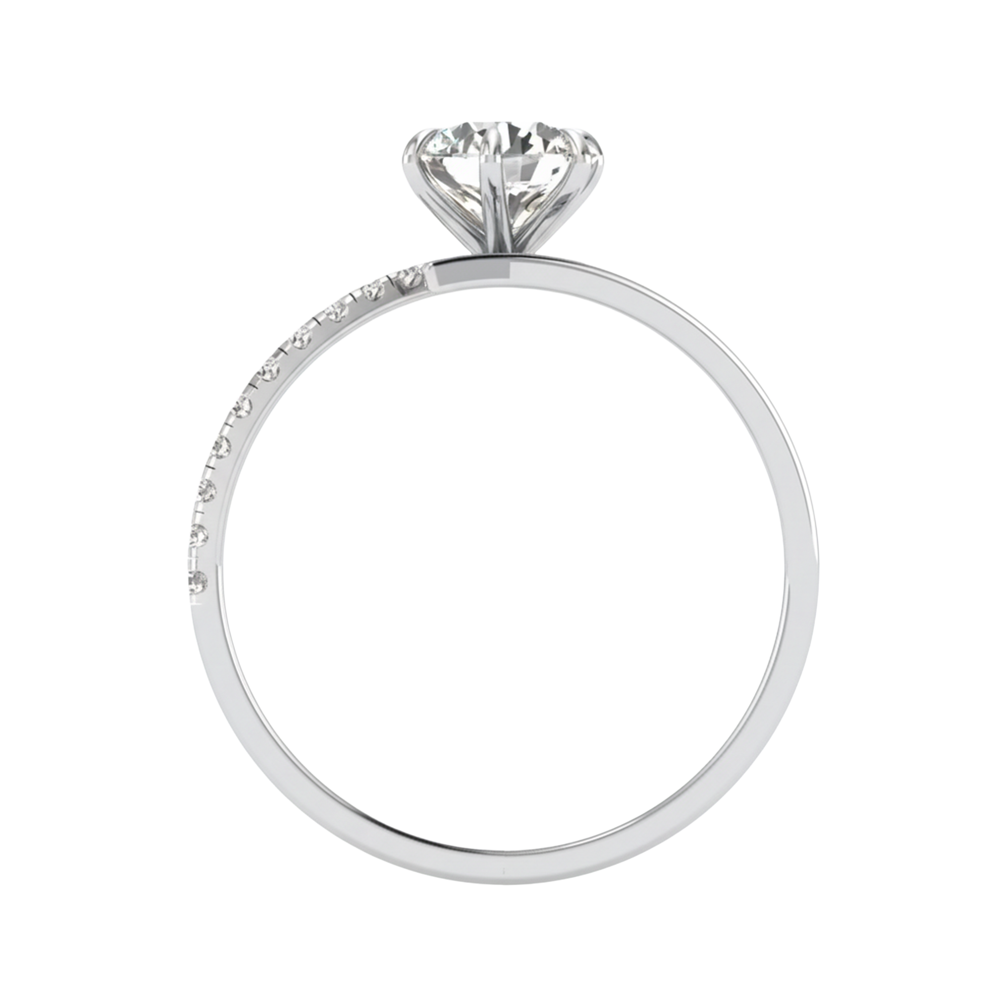 Elin Diamanten Solitär Pavé Ring Brillant - 0.9ct