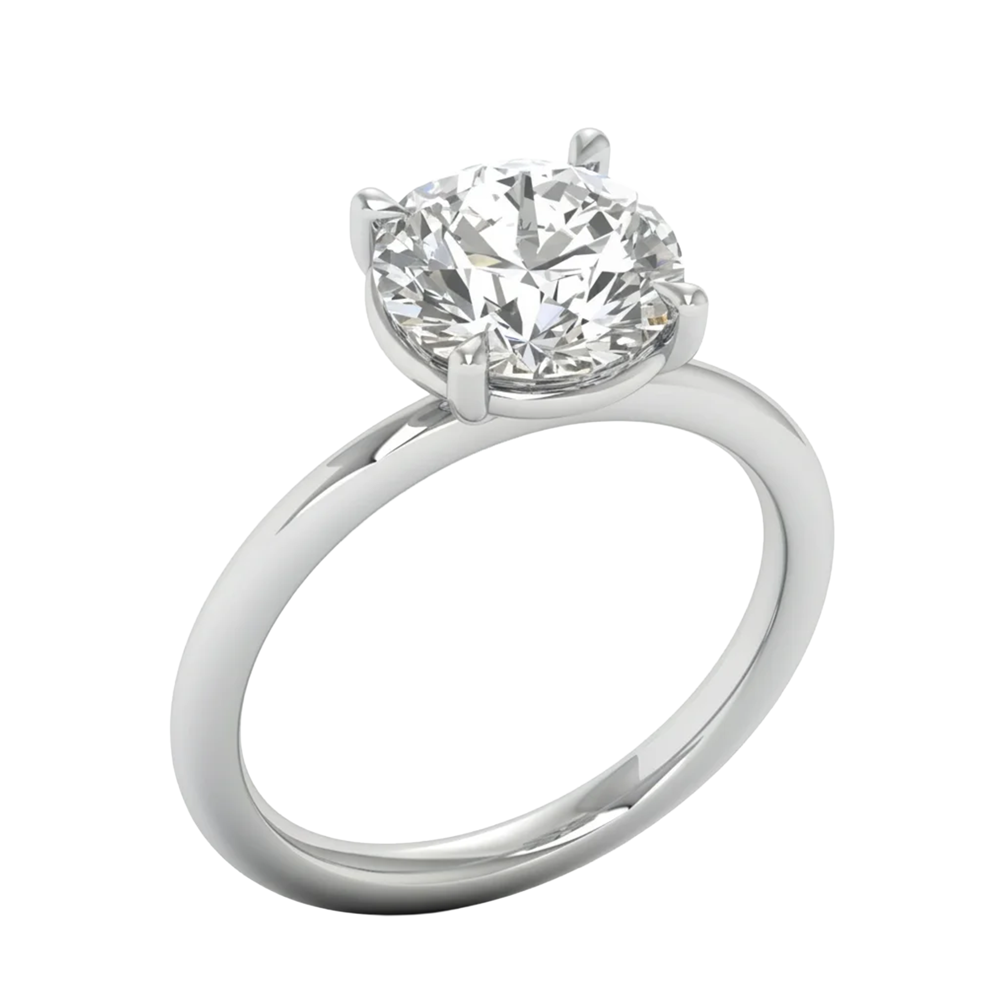 Solitaire Ring met Grote Ronde Diamant 2,5 karaat