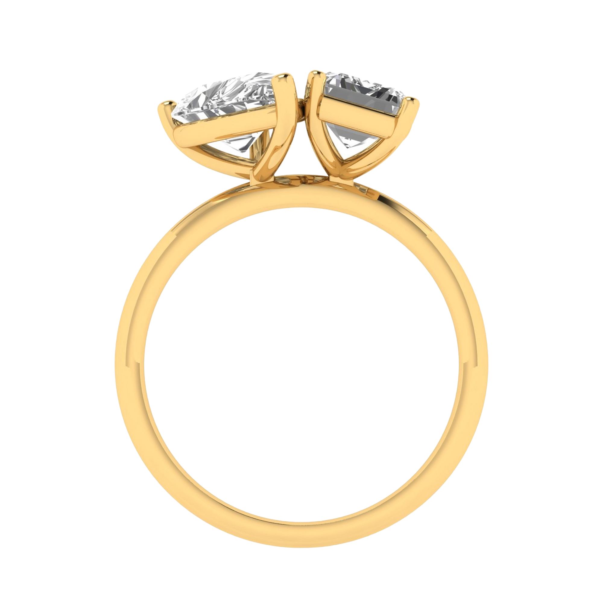 Toi‑et‑moi ring met peer en emerald diamant 4 karaat