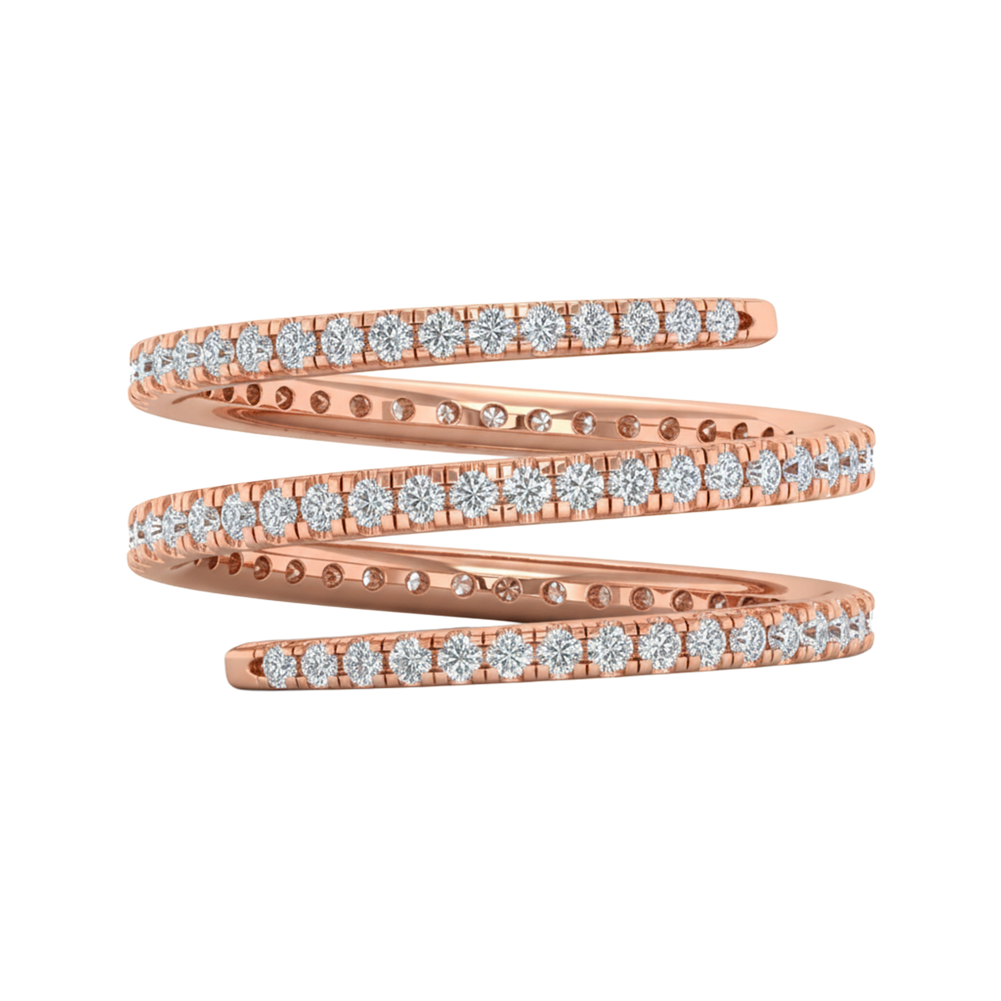 Spiral pavé ring met ronde diamanten 1.3 karaat